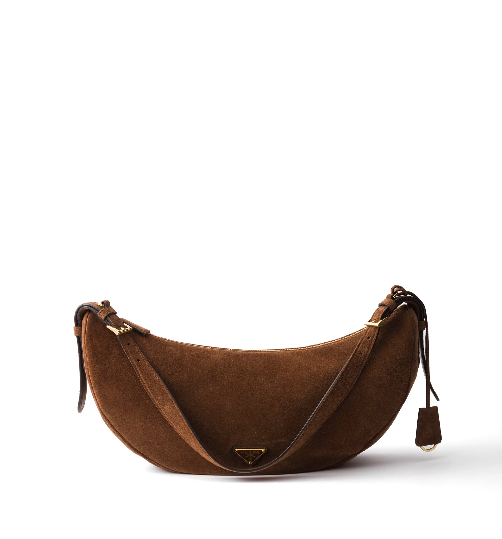 Demi-Lune Large Suede Shoulder Bag