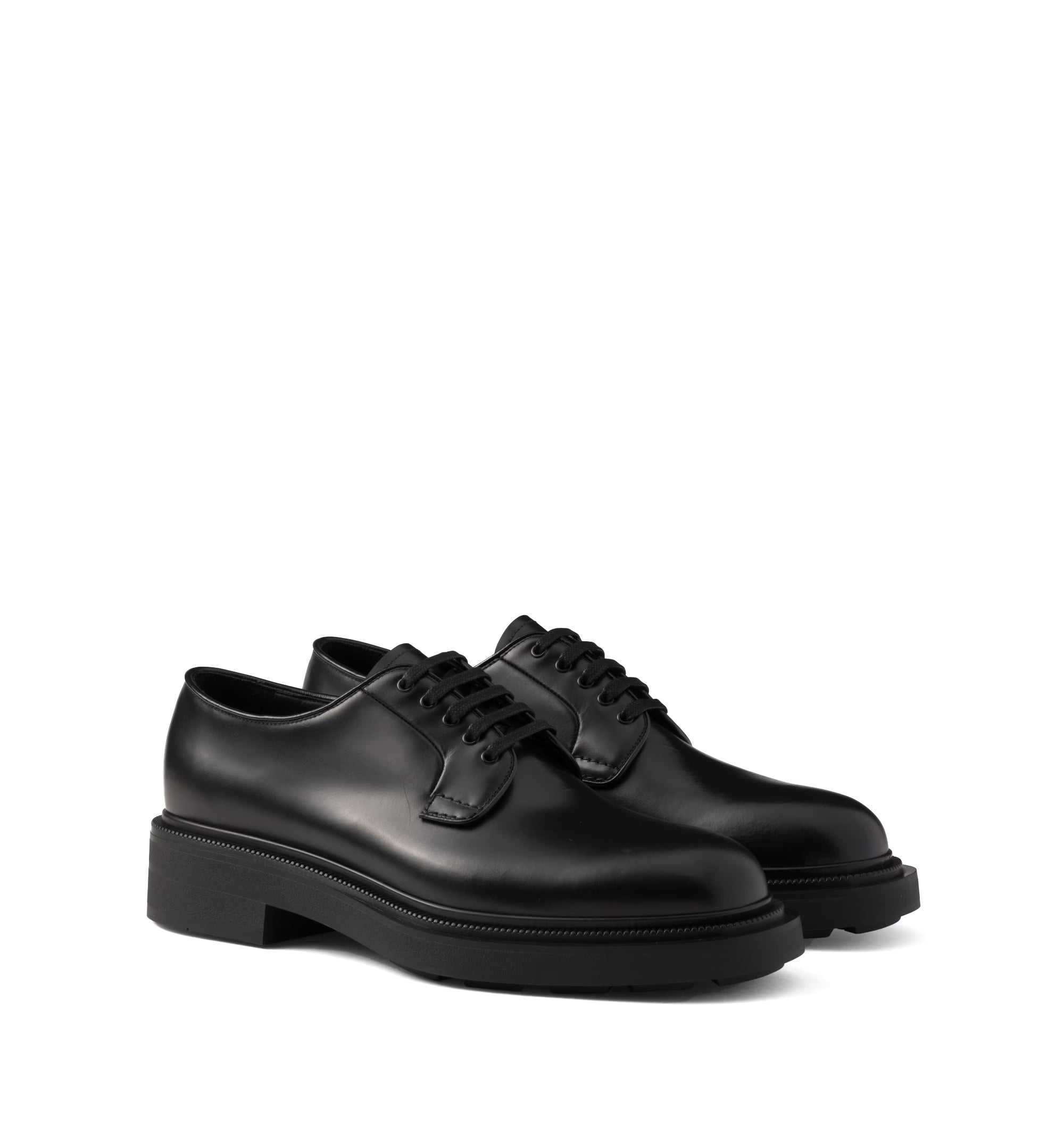 Brushed leather derby shoes