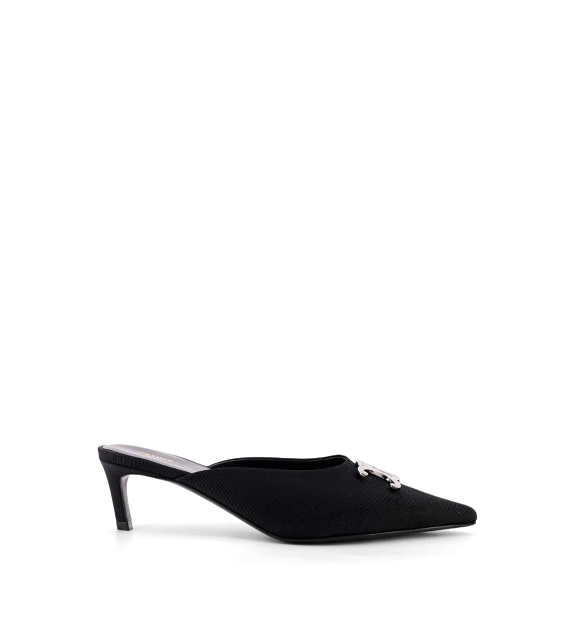 Alma Triomphe Mule in Gros Grain Fabric - Black