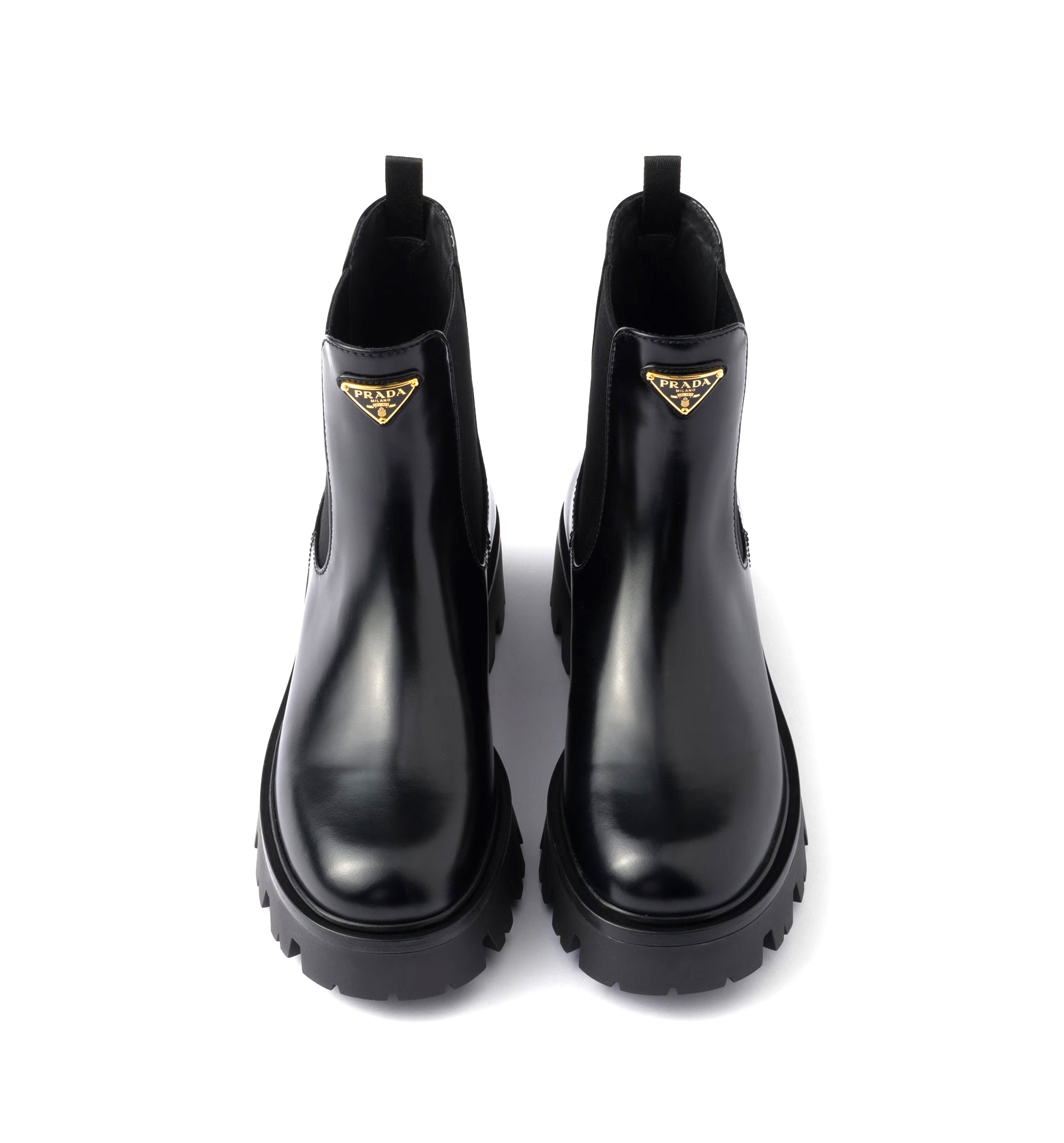 Brushed leather booties - Black