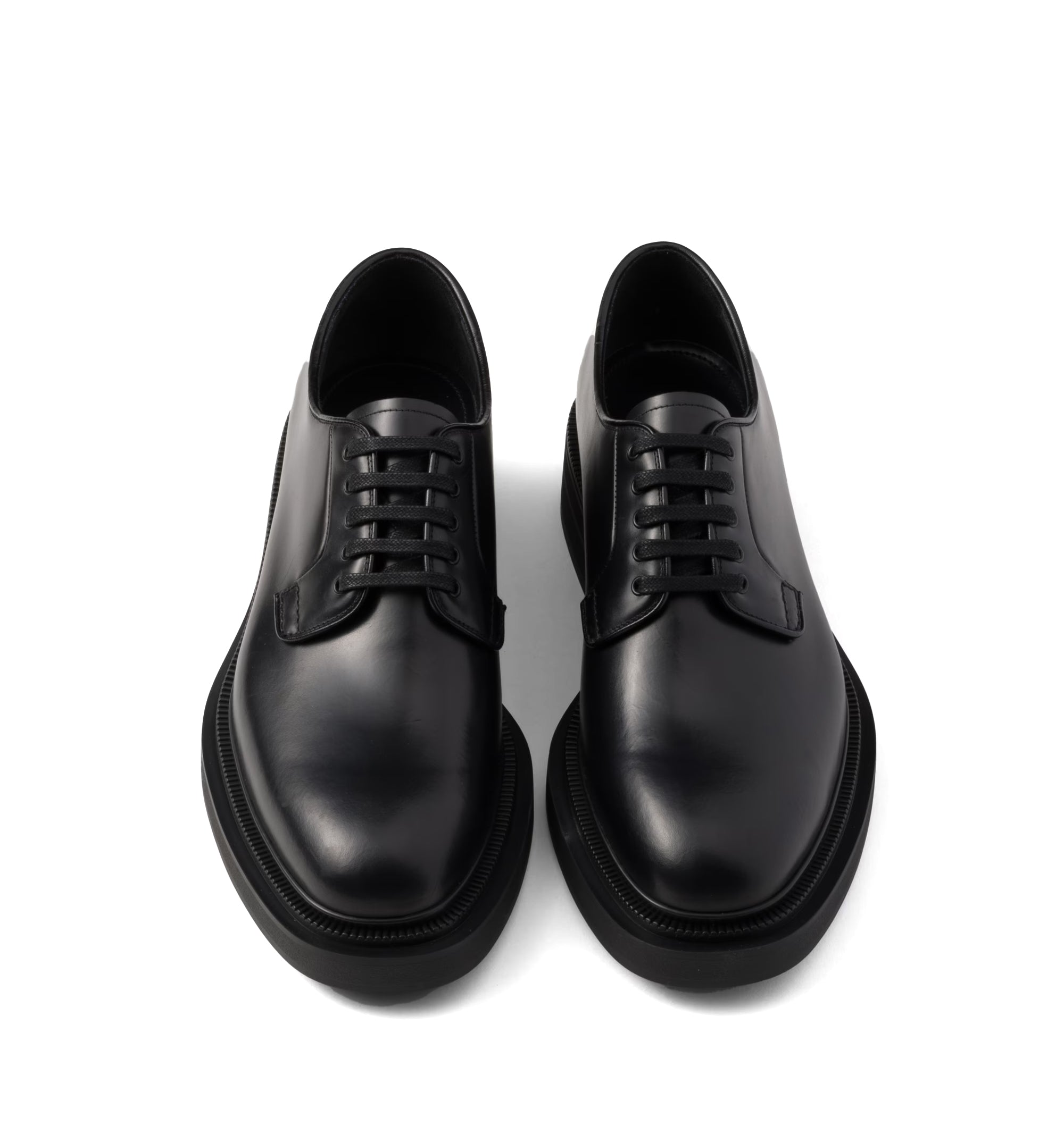 Brushed leather derby shoes
