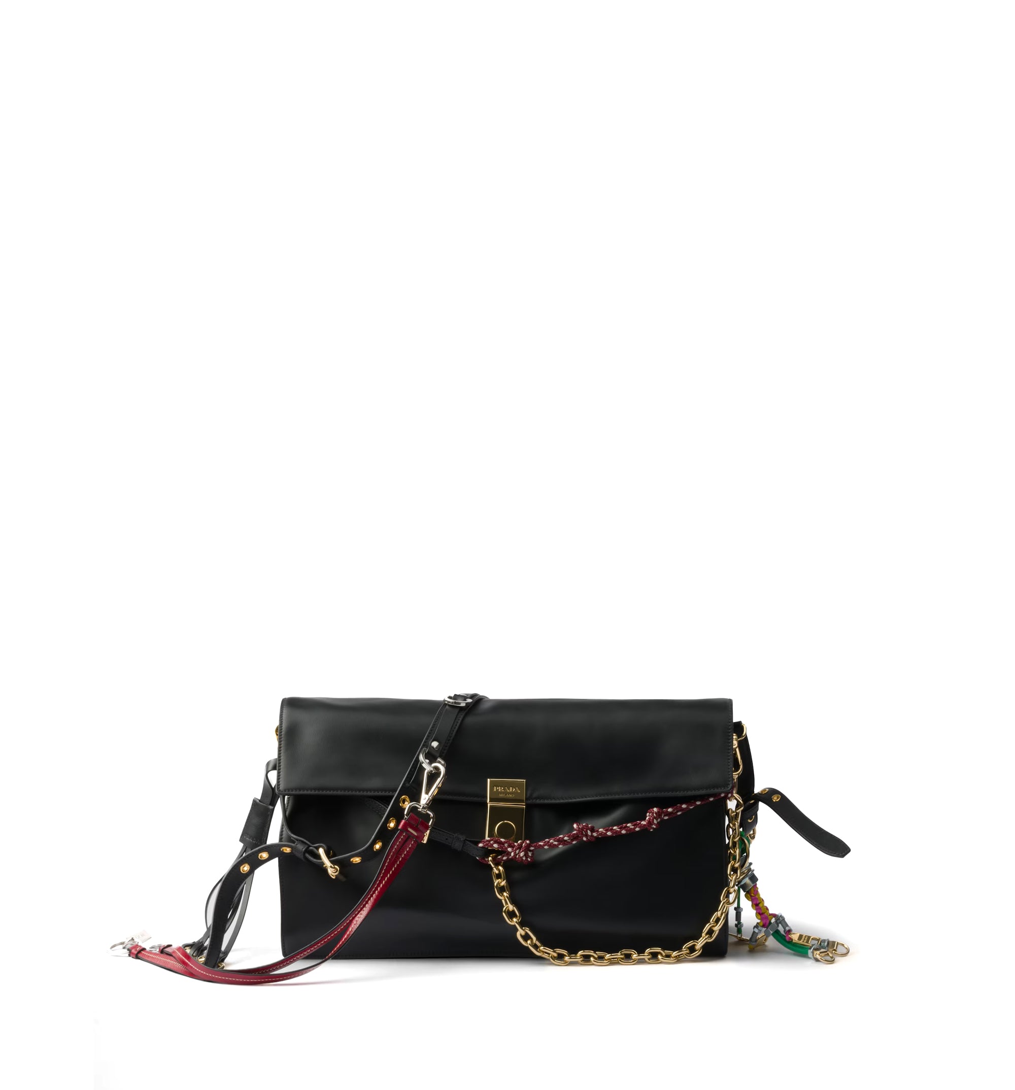 Soft Sound large leather shoulder bag with charms