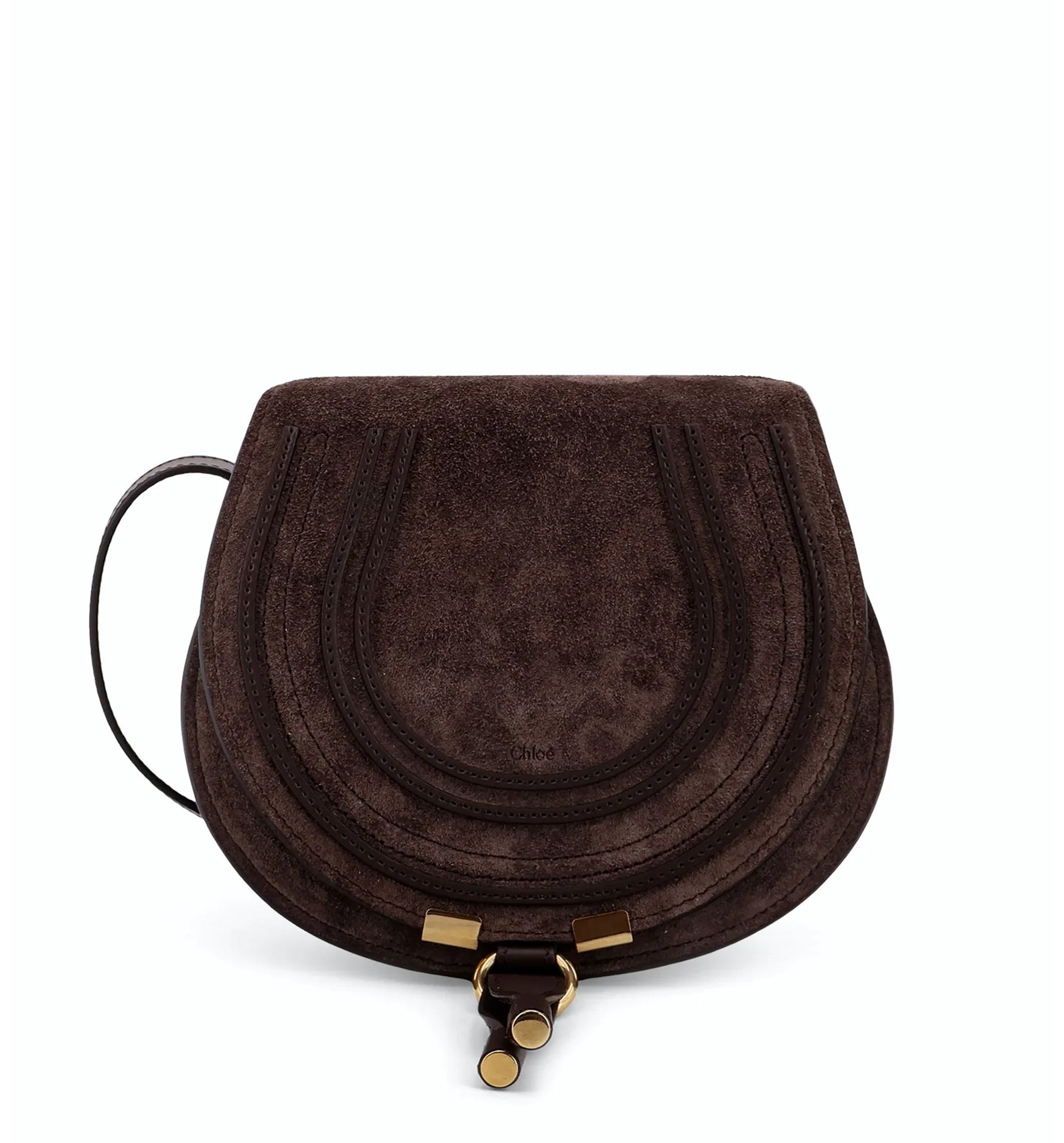 Small Marcie Saddle Bag In Suede Leather