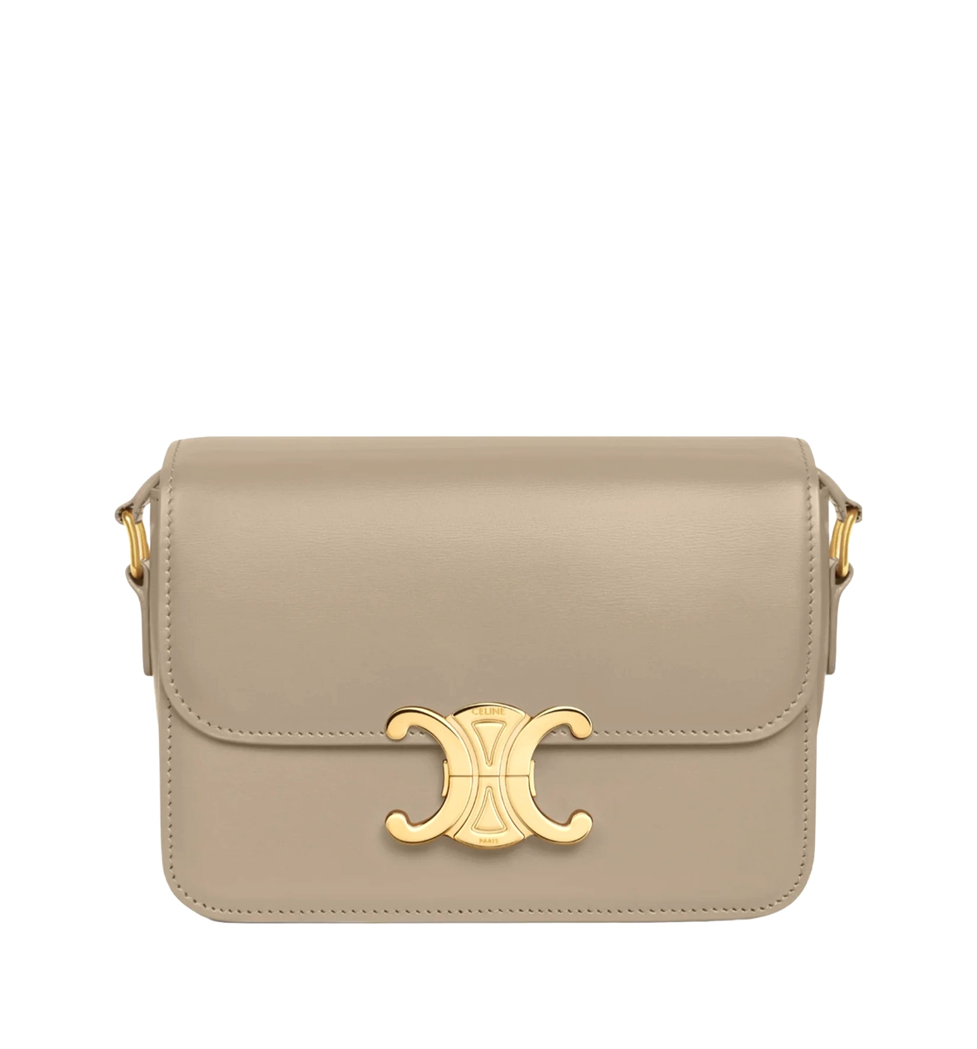 Teen Triomphe Bag in Shiny Calfskin - Modern Taupe