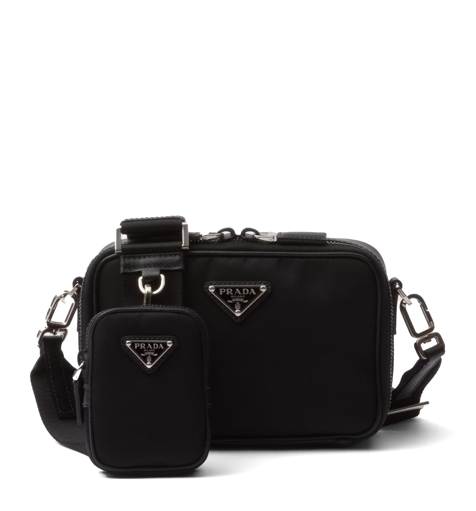 Brique Re-Nylon and Saffiano leather bag