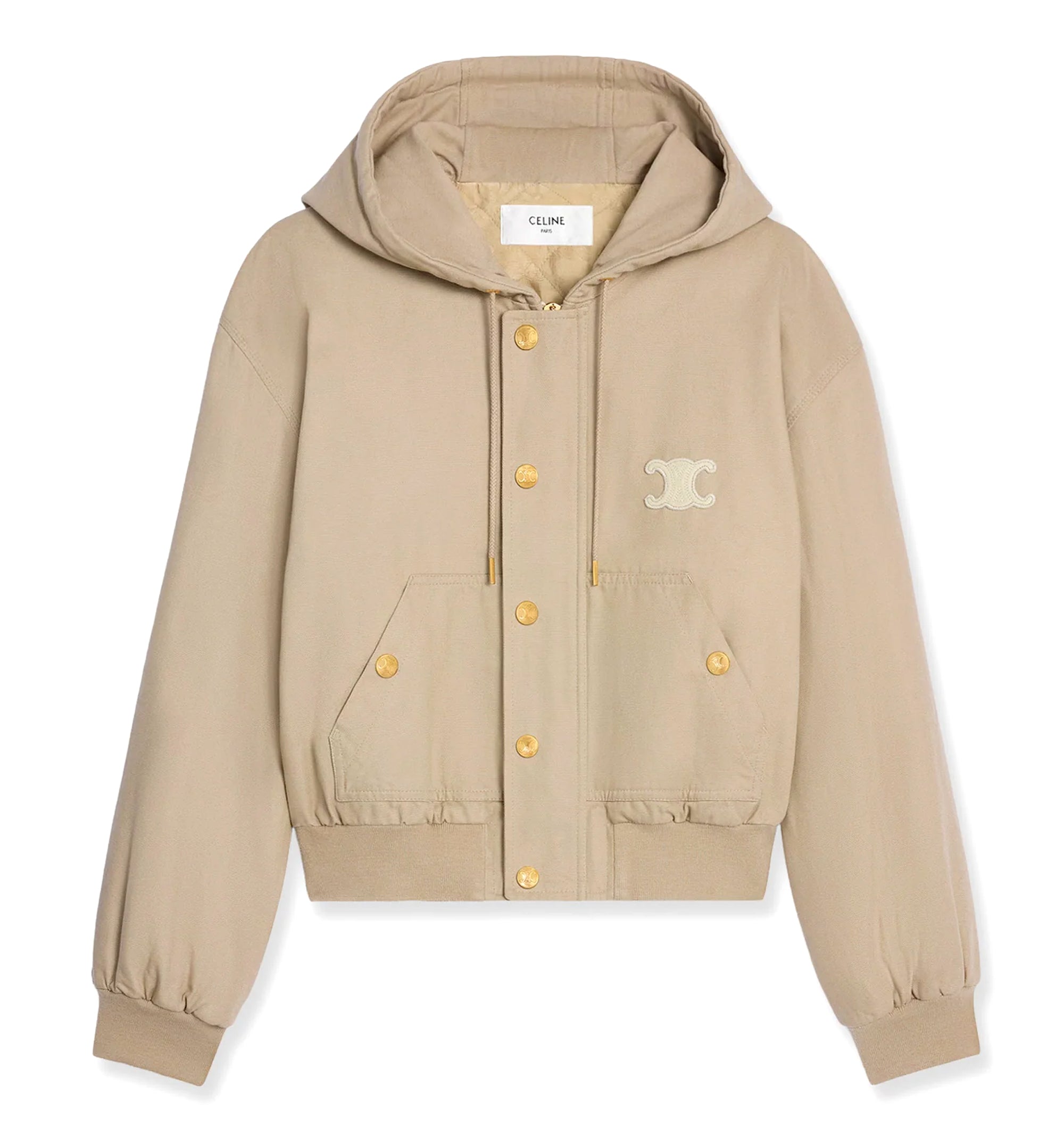 Triomphe Blouson Jacket in Oxford Cotton - Light Beige