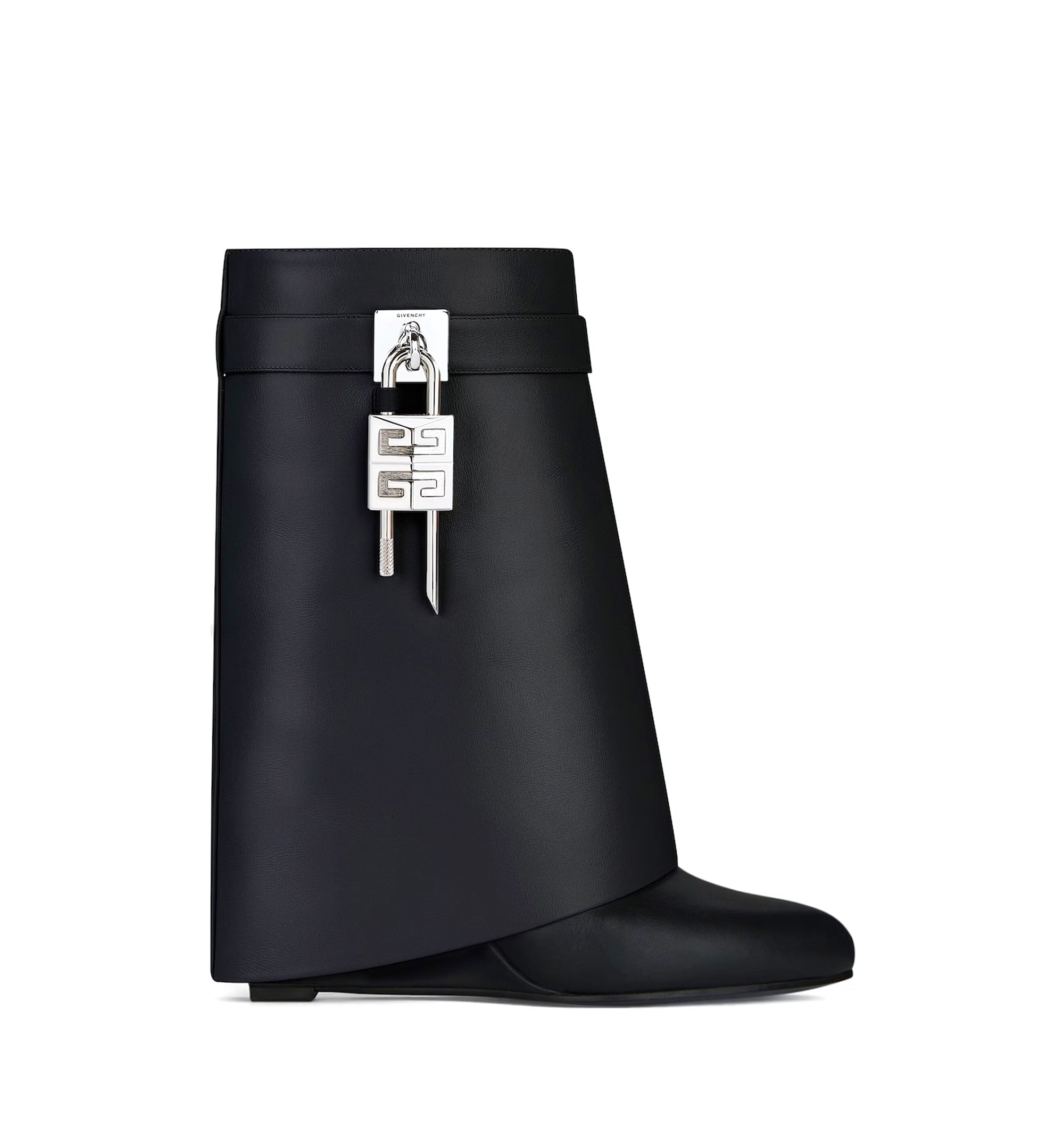 Shark Lock Ankle Boots in Leather