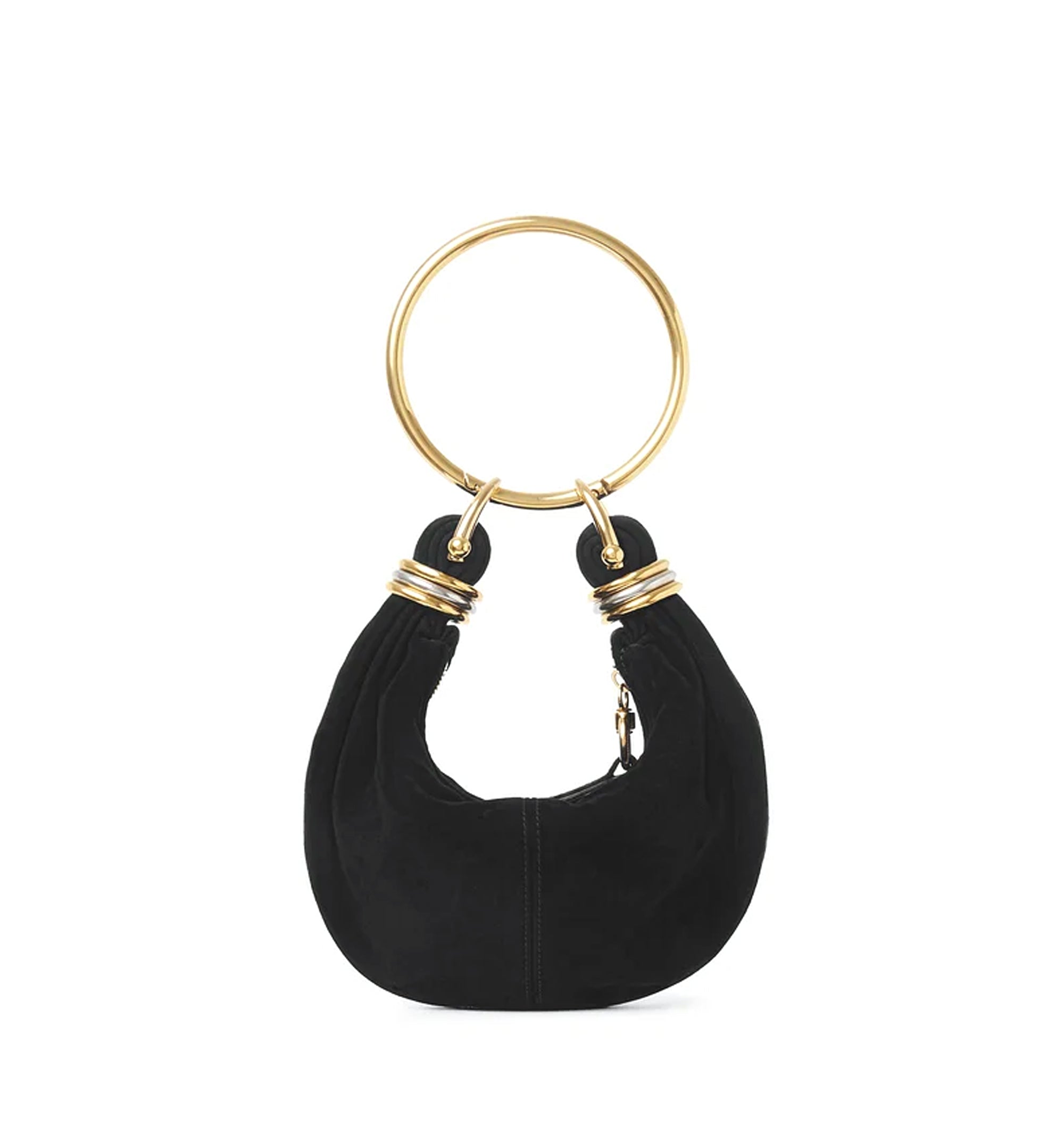 Mini Bracelet Hobo Bag In Suede Leather