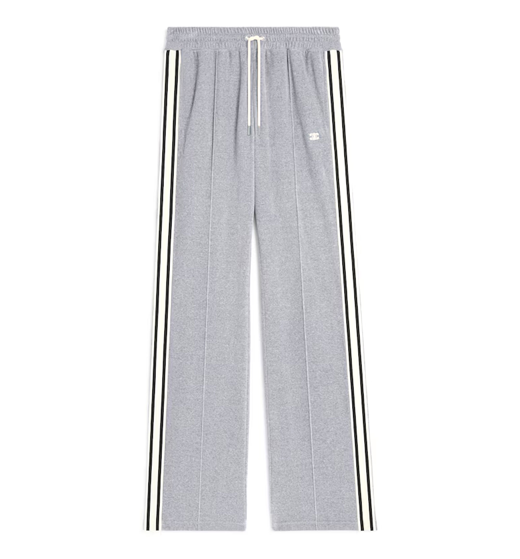 Velvet Tracksuit Pants - Grey