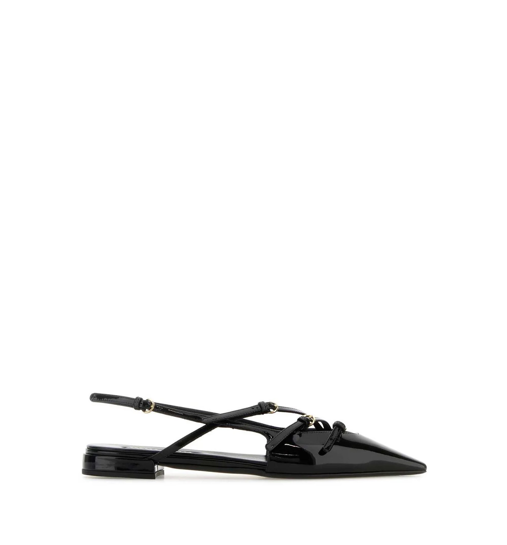 Leather Slingback Ballerinas With Buckles