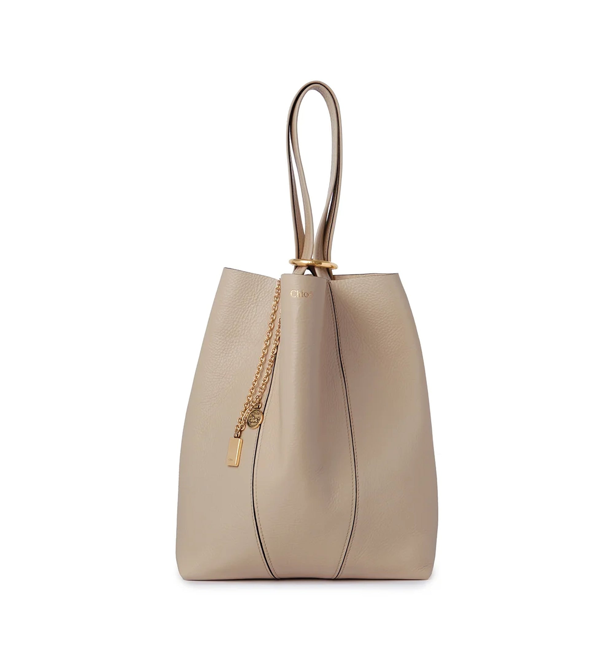 Chloé Spin Tote Bag In Grained Leather