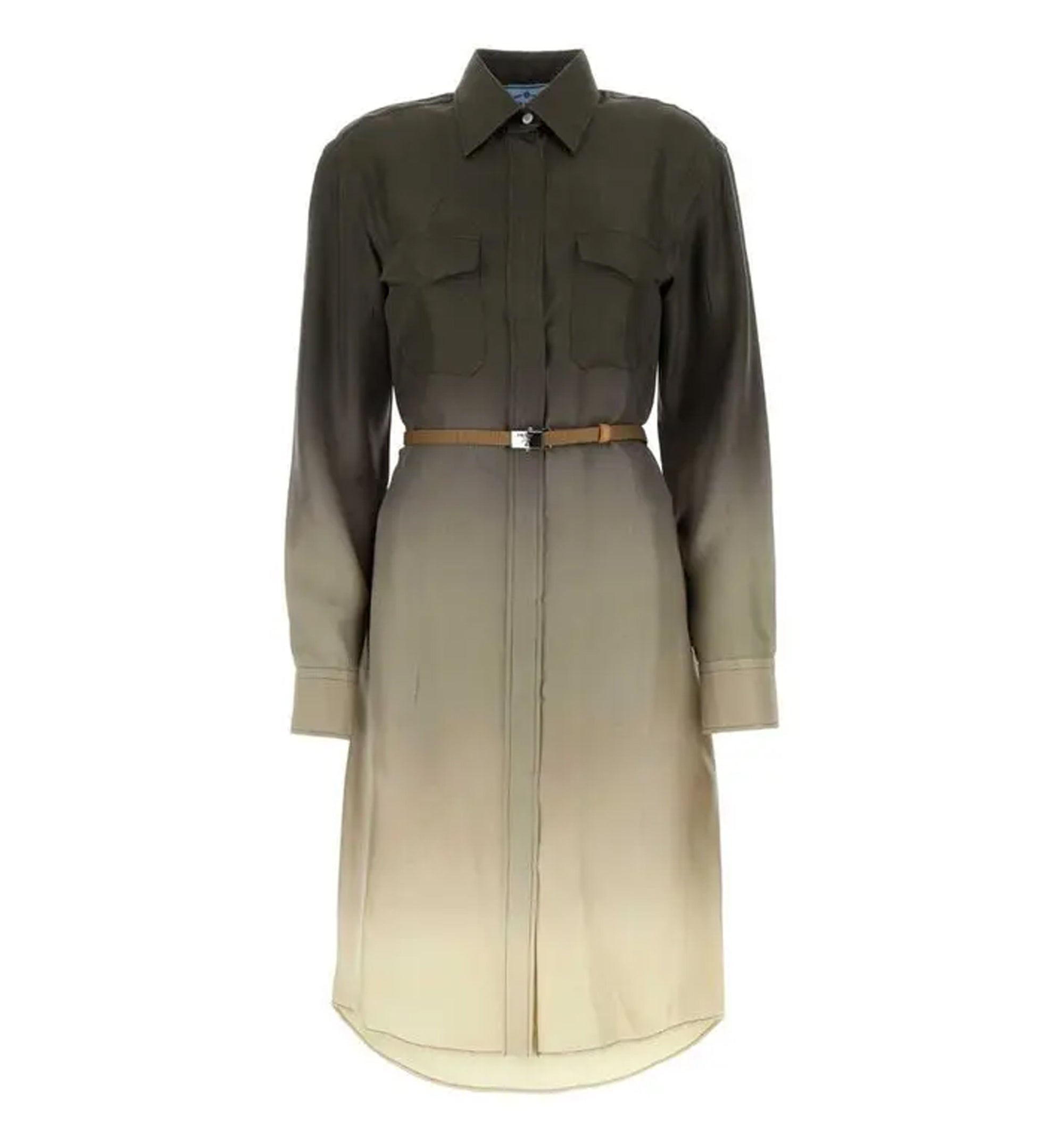 Gradient Belted Shirt Dress