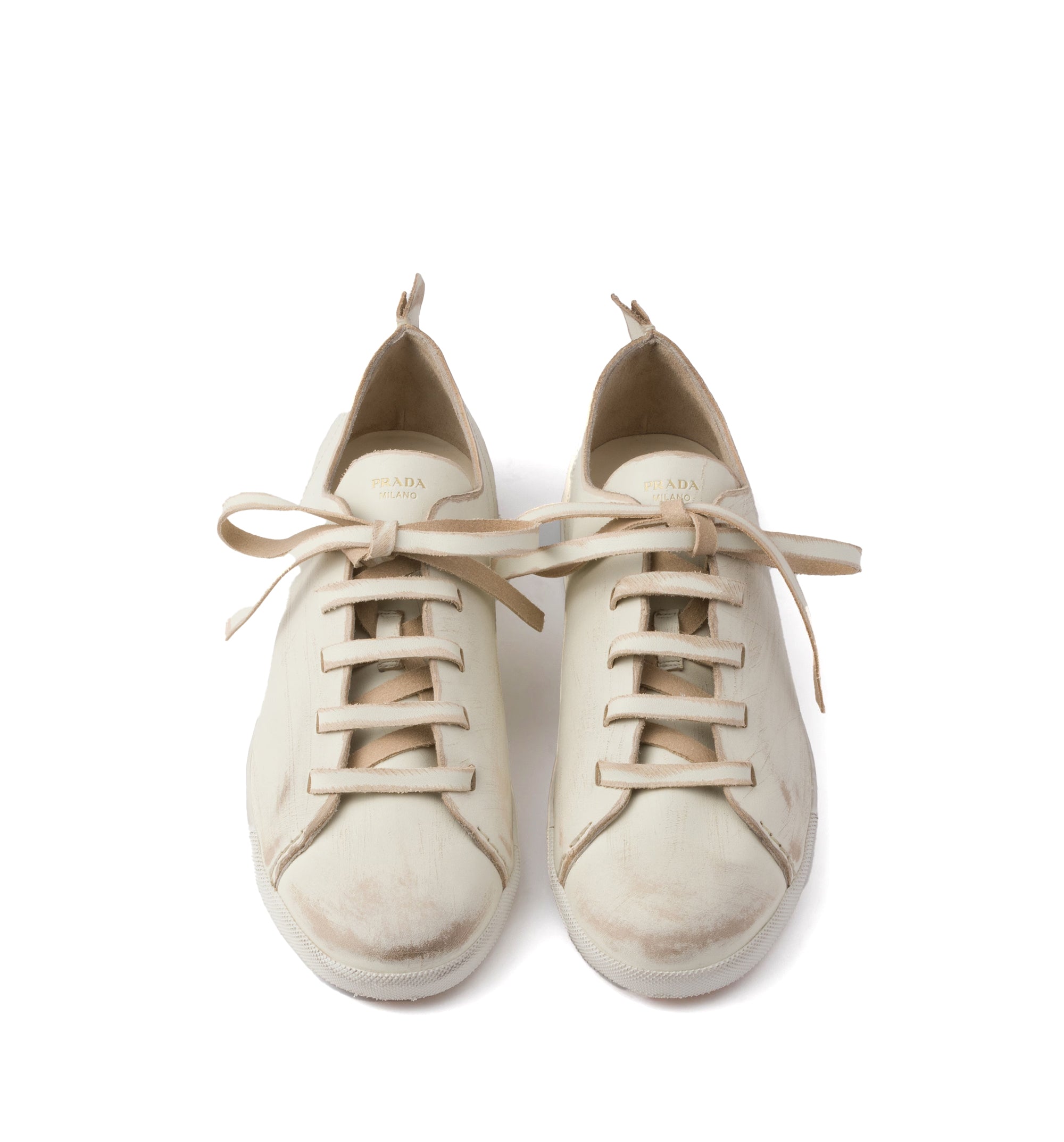 Antiqued leather sneakers