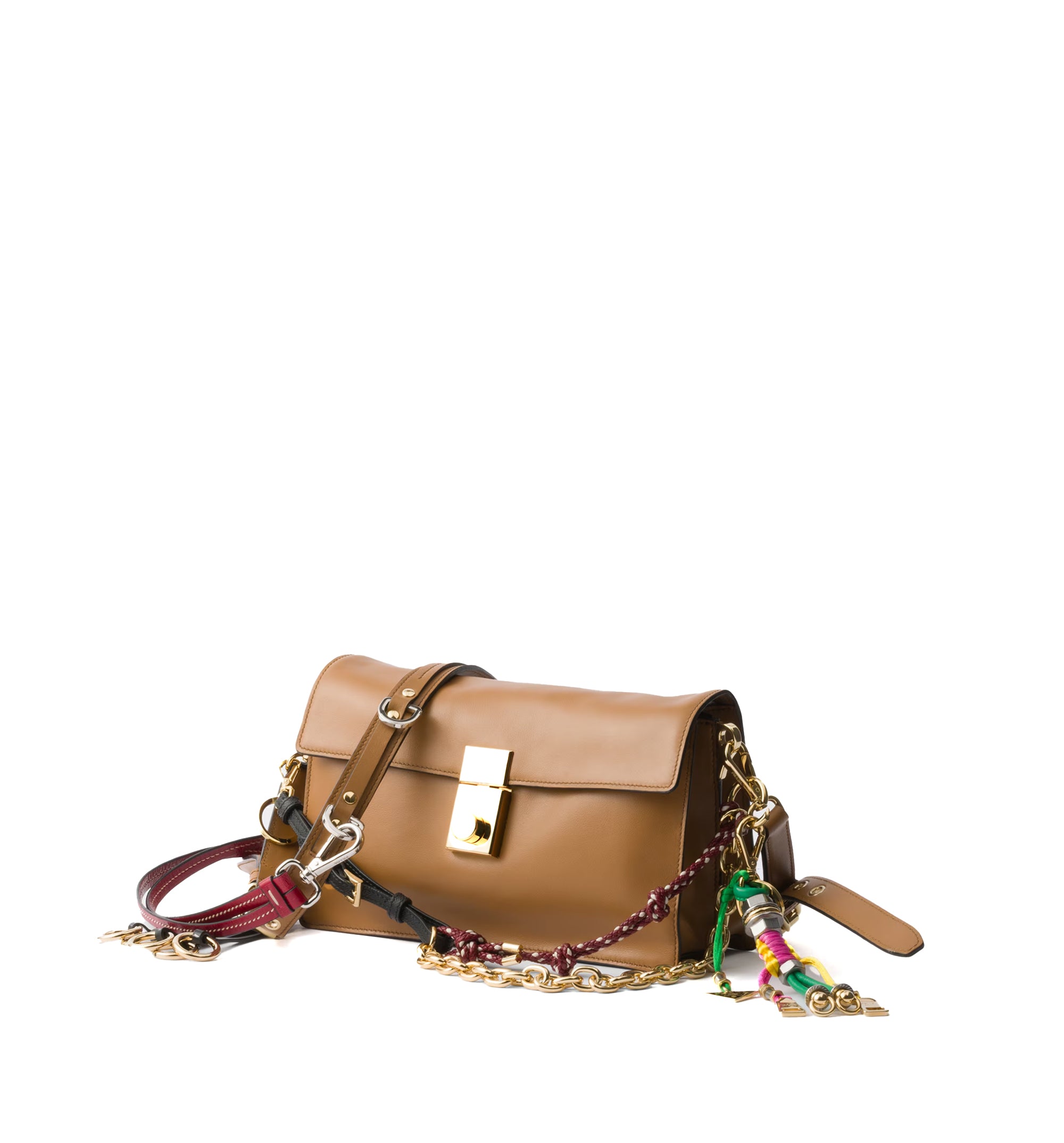 Soft Sound small leather shoulder bag with charms