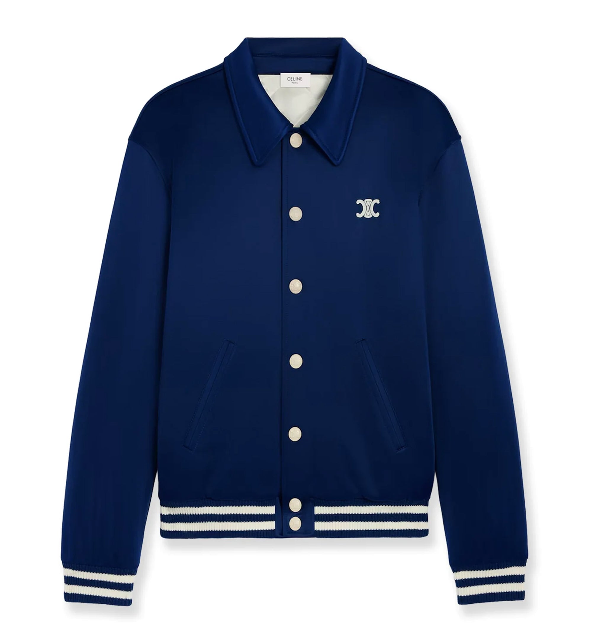 Teddy Padded Nylon Bomber - Blue