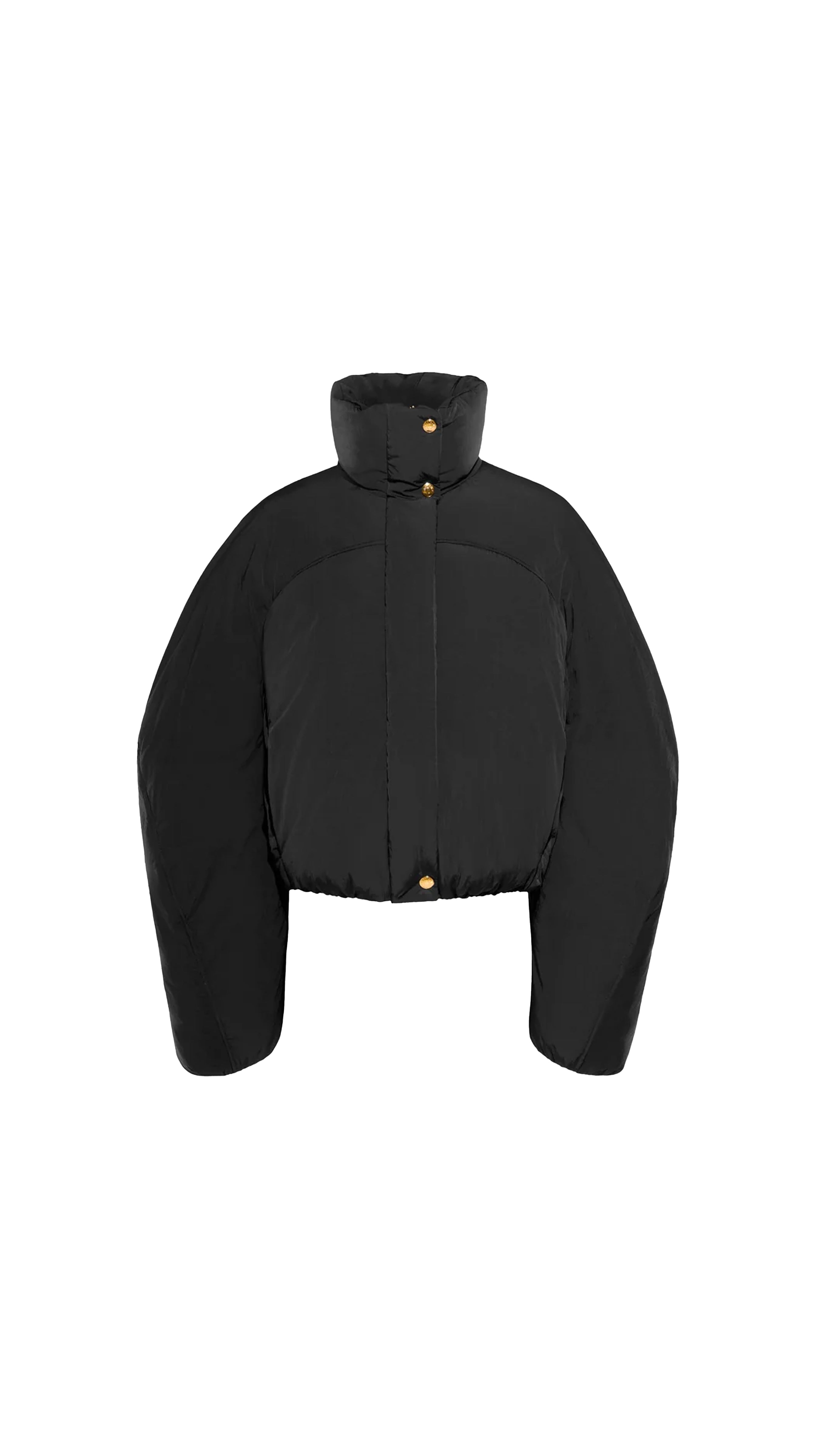 The Caraco Cropped Puffer Jacket - Black