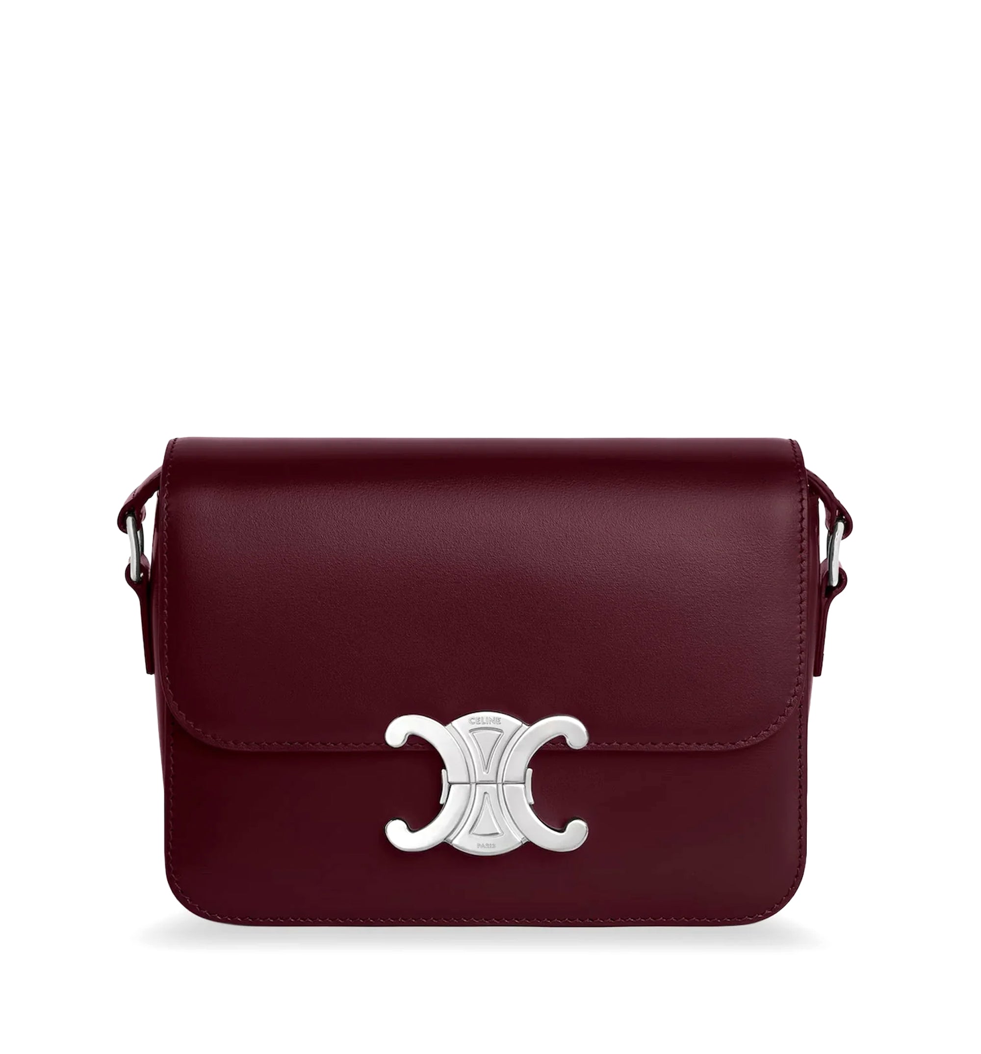 Teen Triomphe Bag in Shiny Calfskin - Bourdeaux