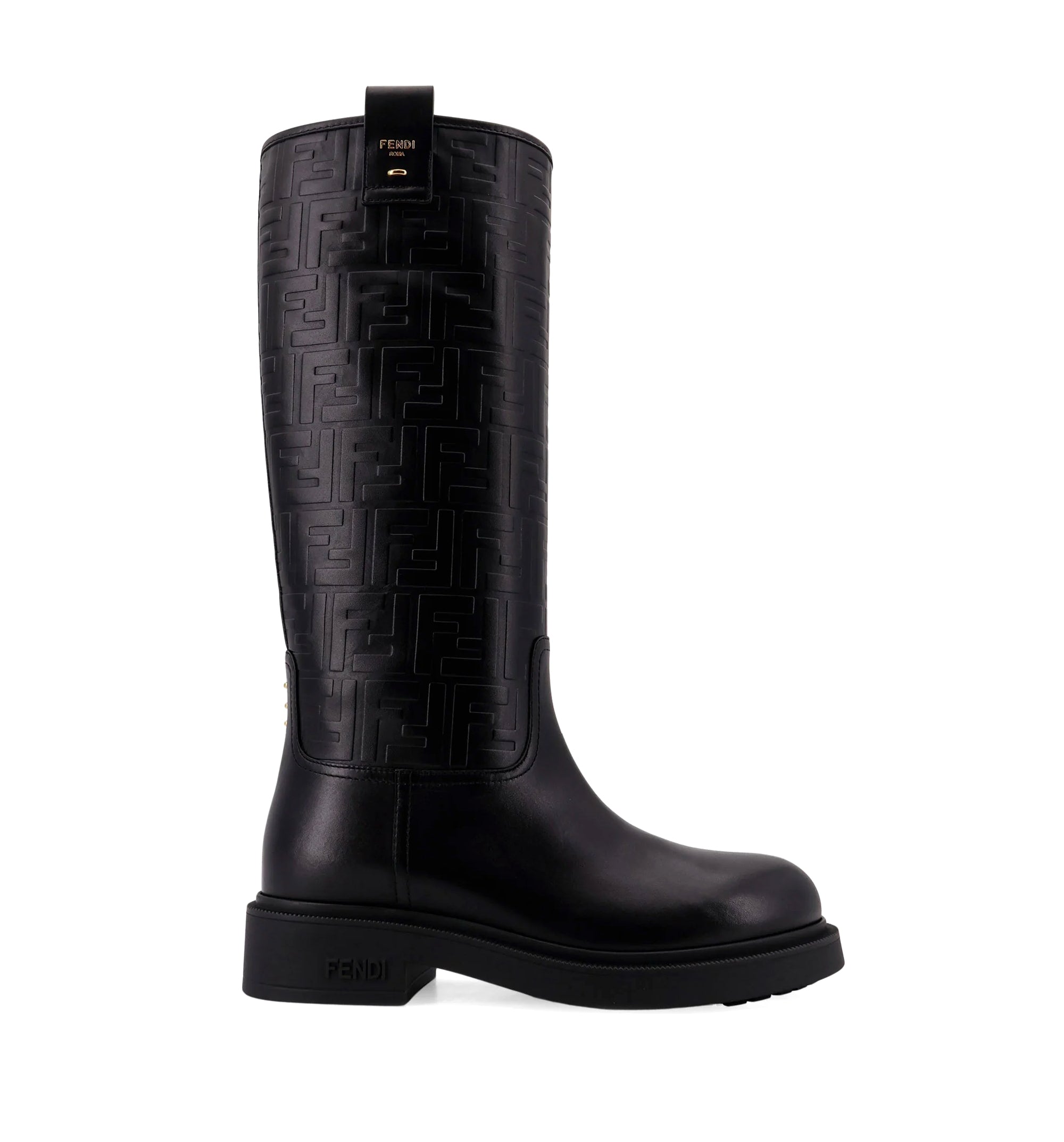 Fendi Filo Leather Boots - Black