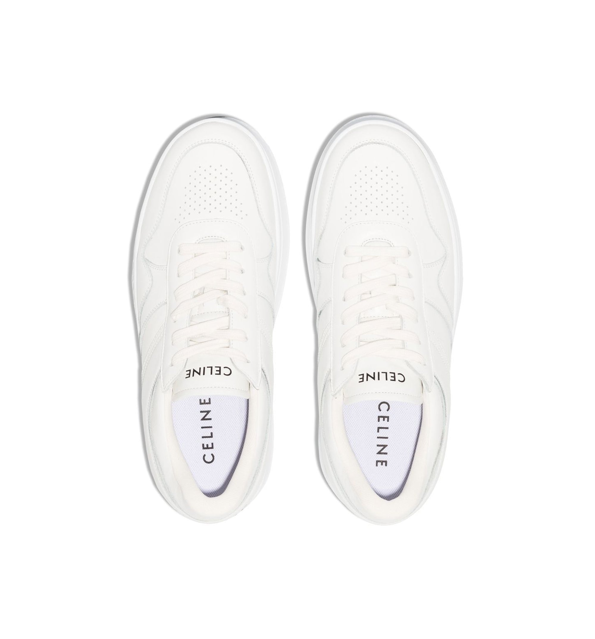 Block Sneakers with Wedge Outsole in Calfskin - Optic White