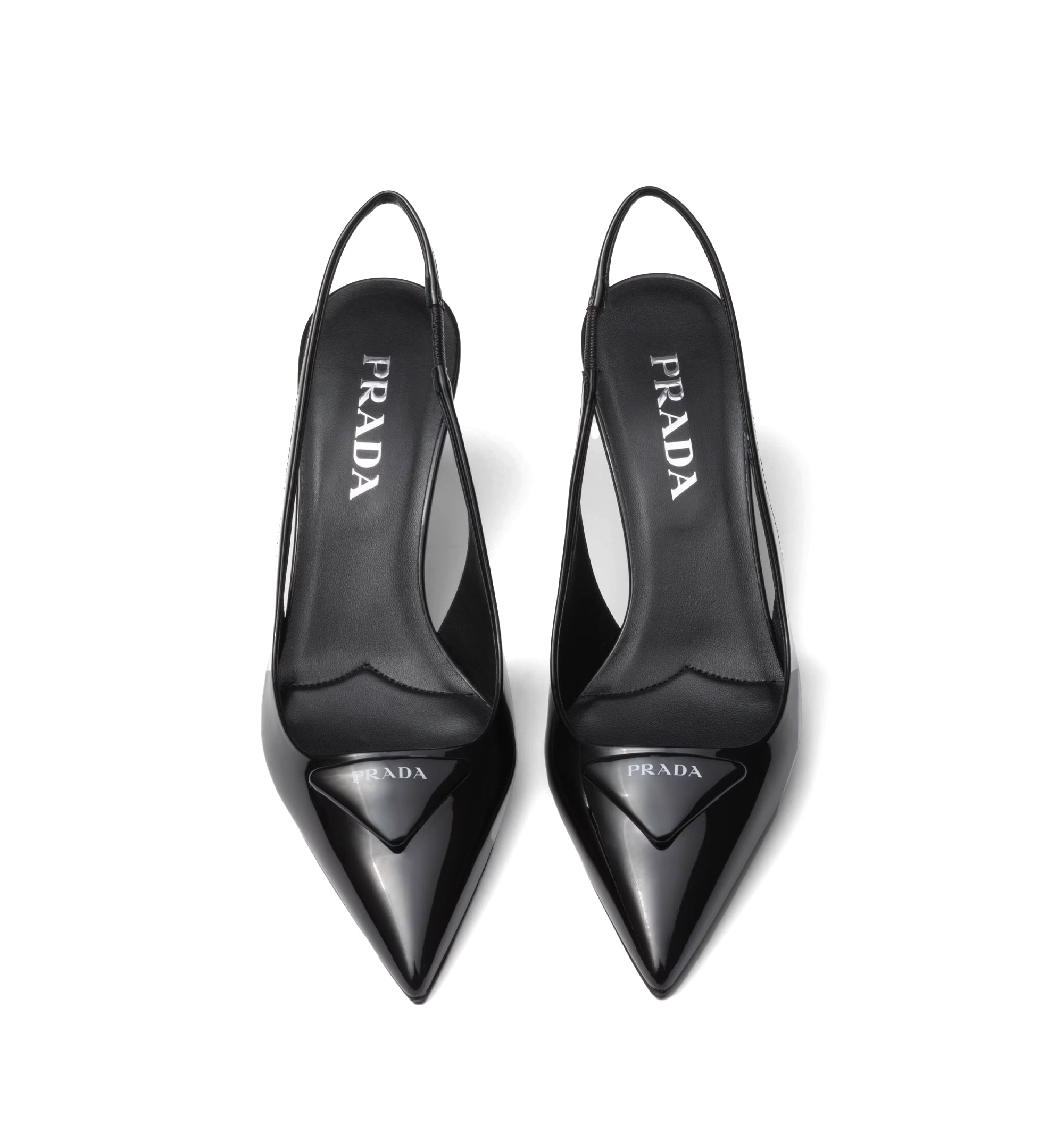 Patent leather slingback pumps