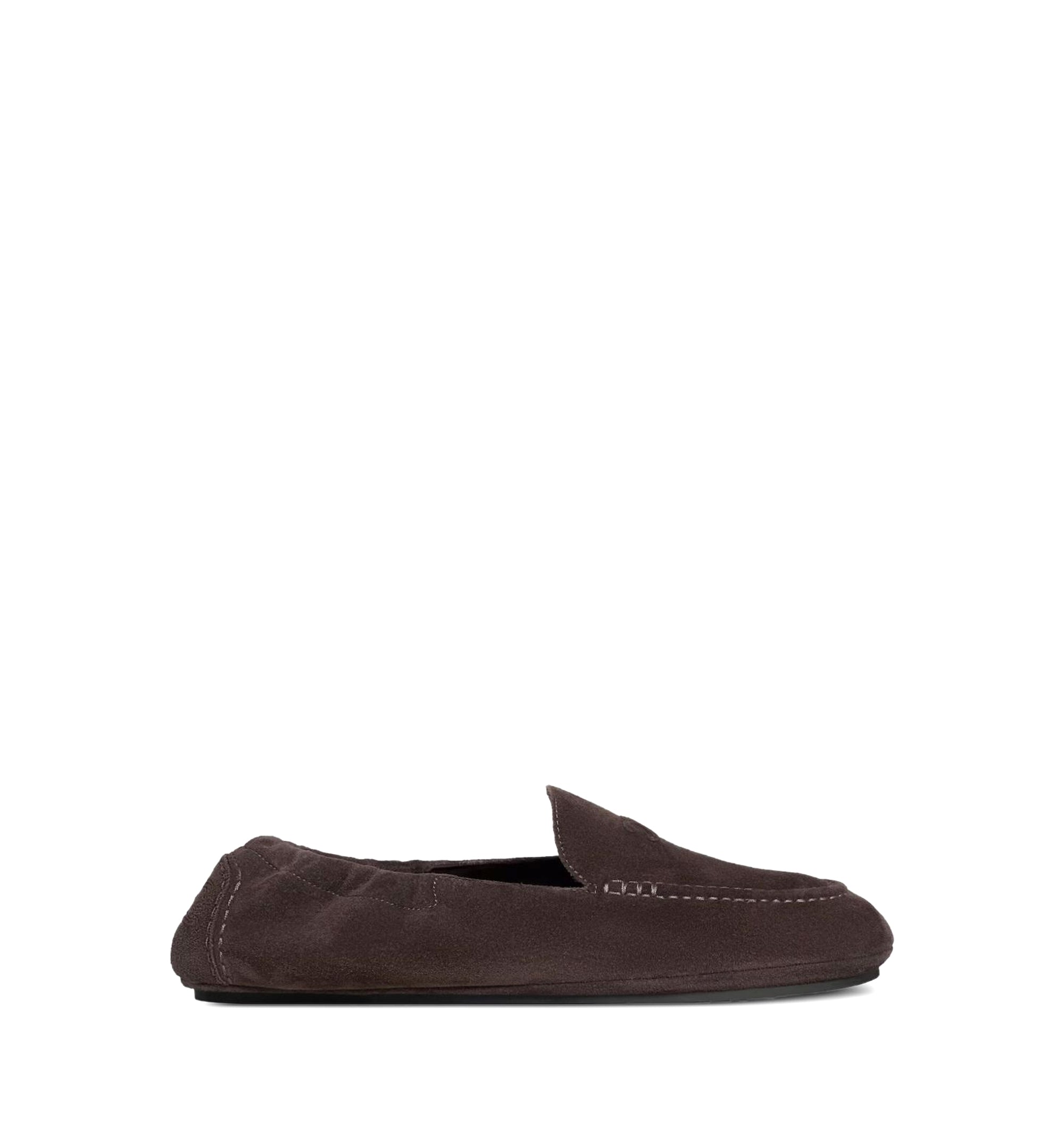 Adam Loafer with Triomphe in Suede Calfskin - Dark Brown