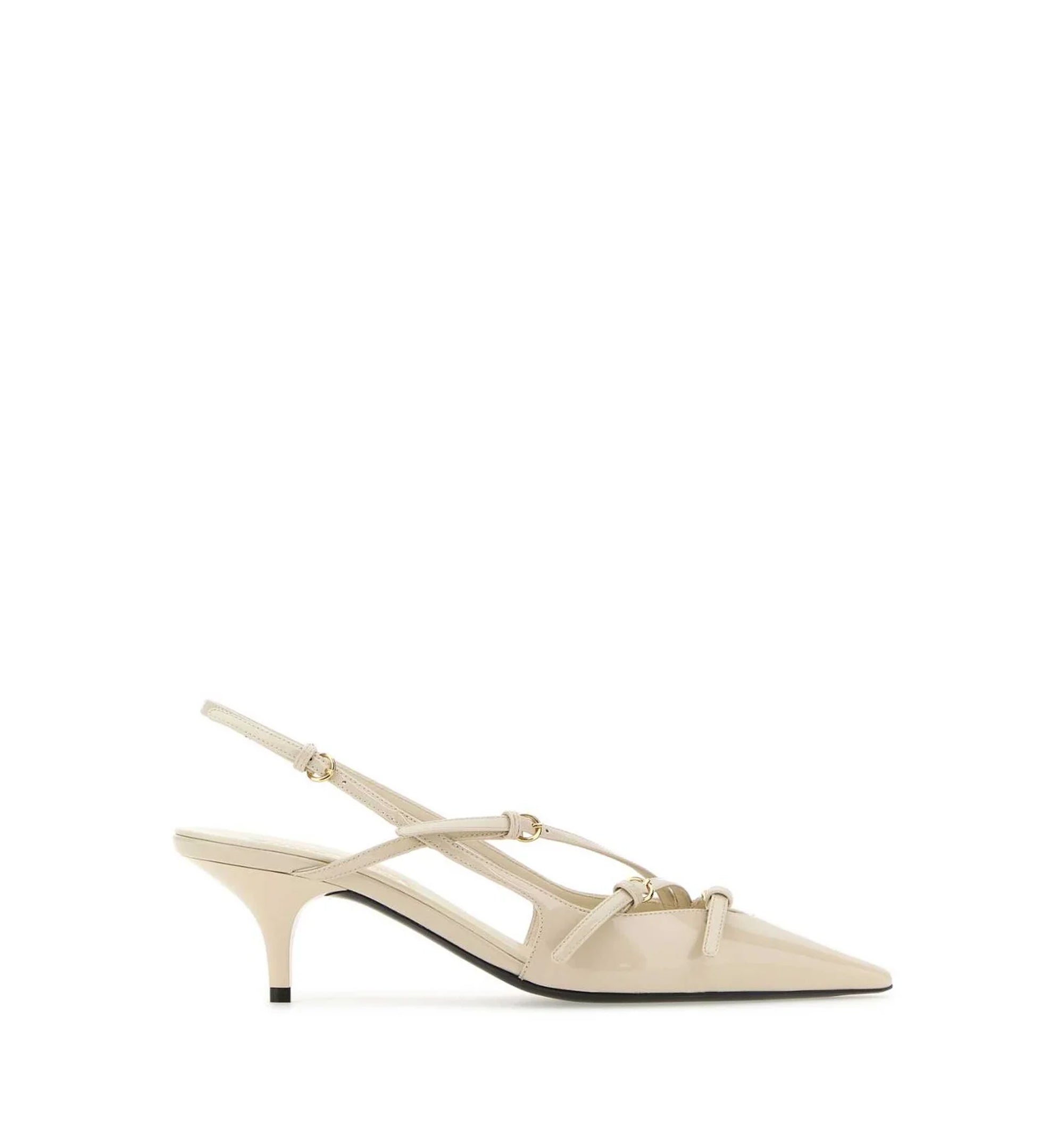 Patent Leather Slingbacks With Buckles