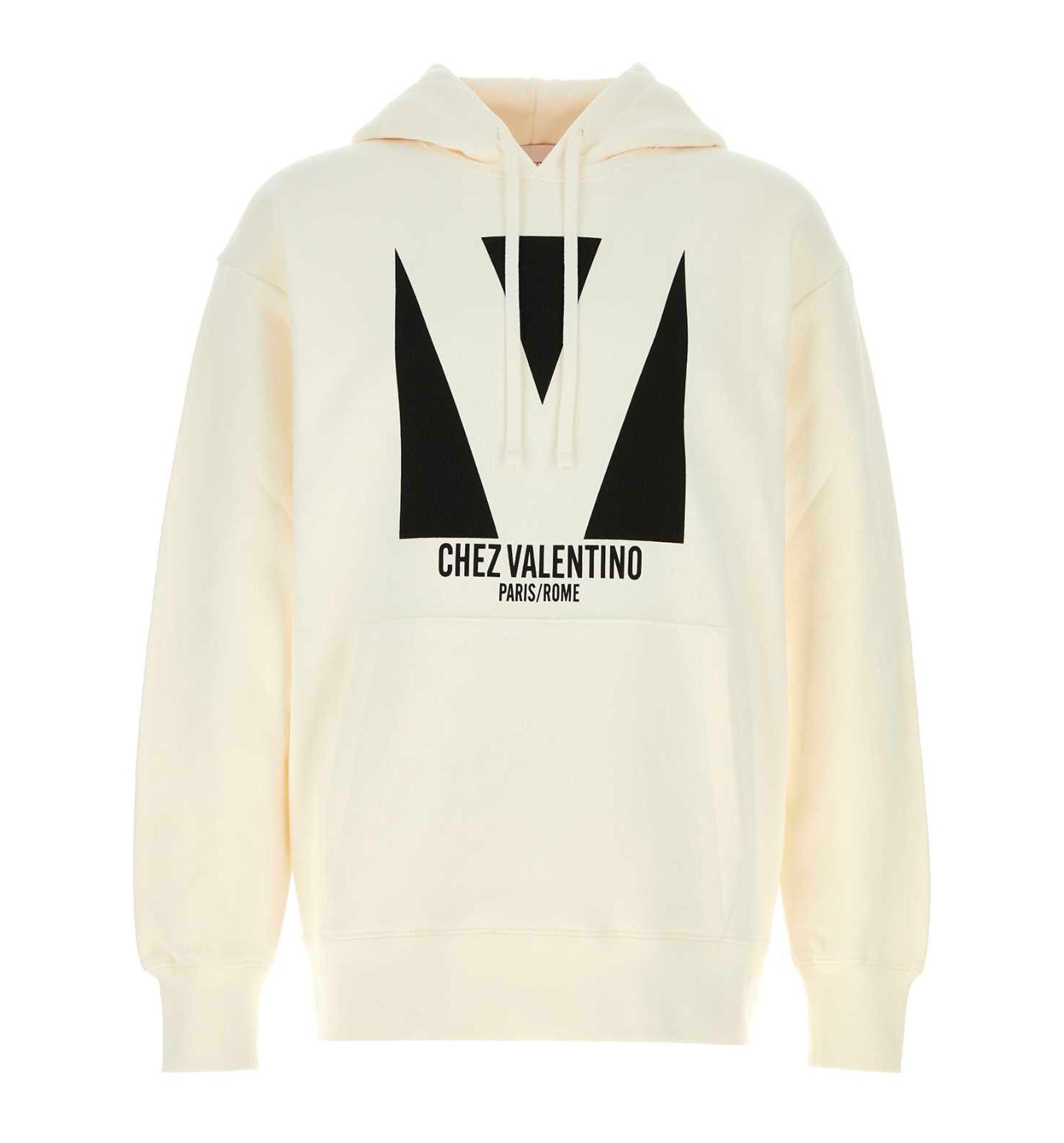 Cotton Hooded Sweatshirt With Chez Valentino Print