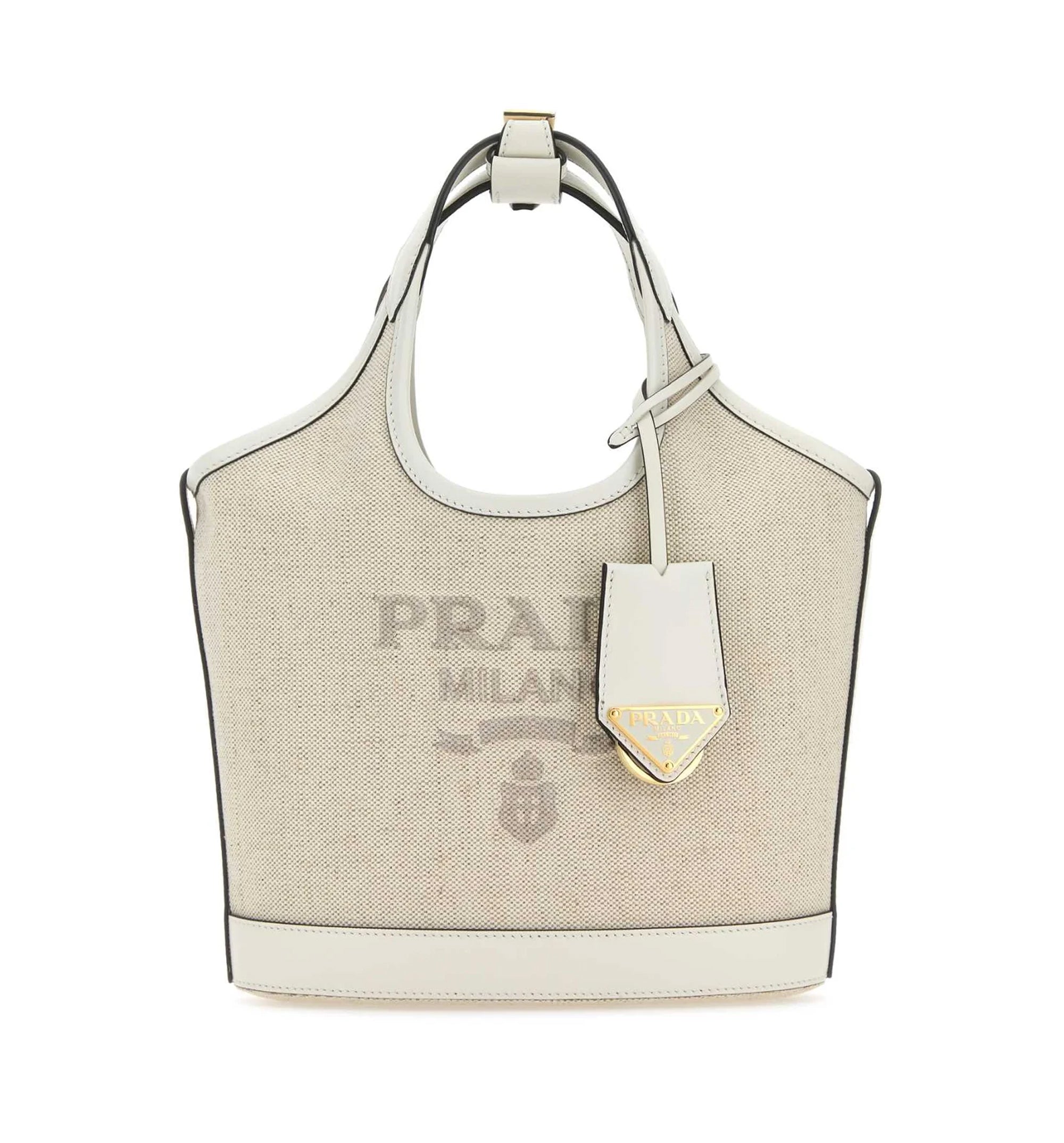 Small Linen and Leather Tote