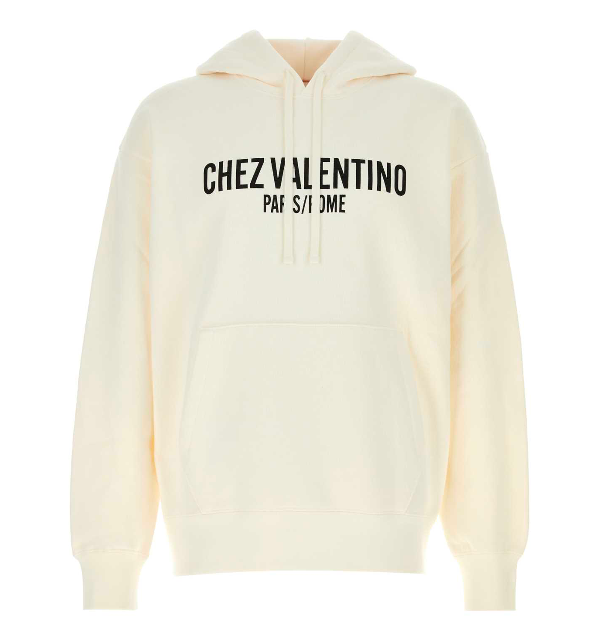 Cotton Hooded Sweatshirt With Chez Valentino Print
