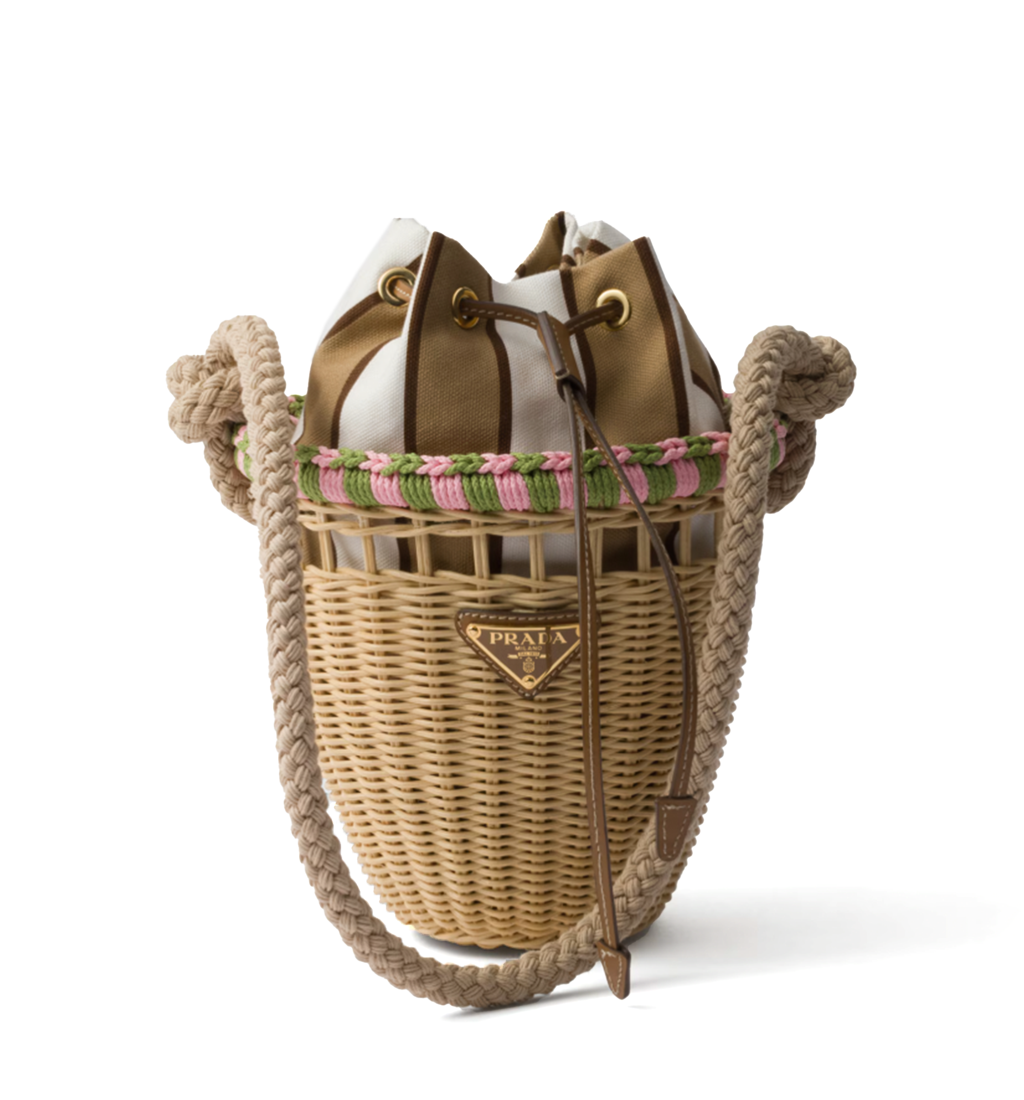 Wicker Mini Bucket Bag