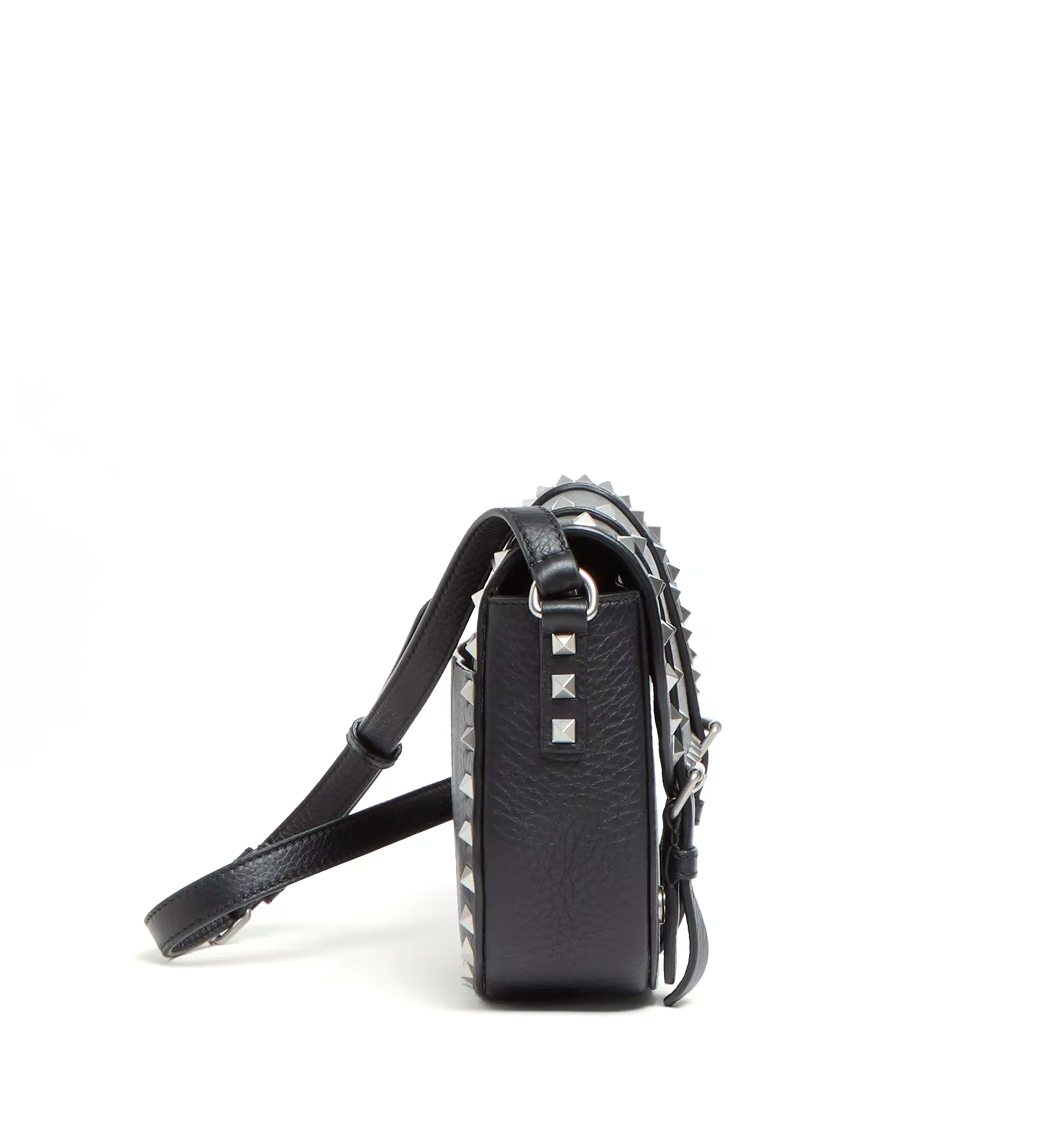 Small Rockstud Grainy Calfskin Crossbody Bag