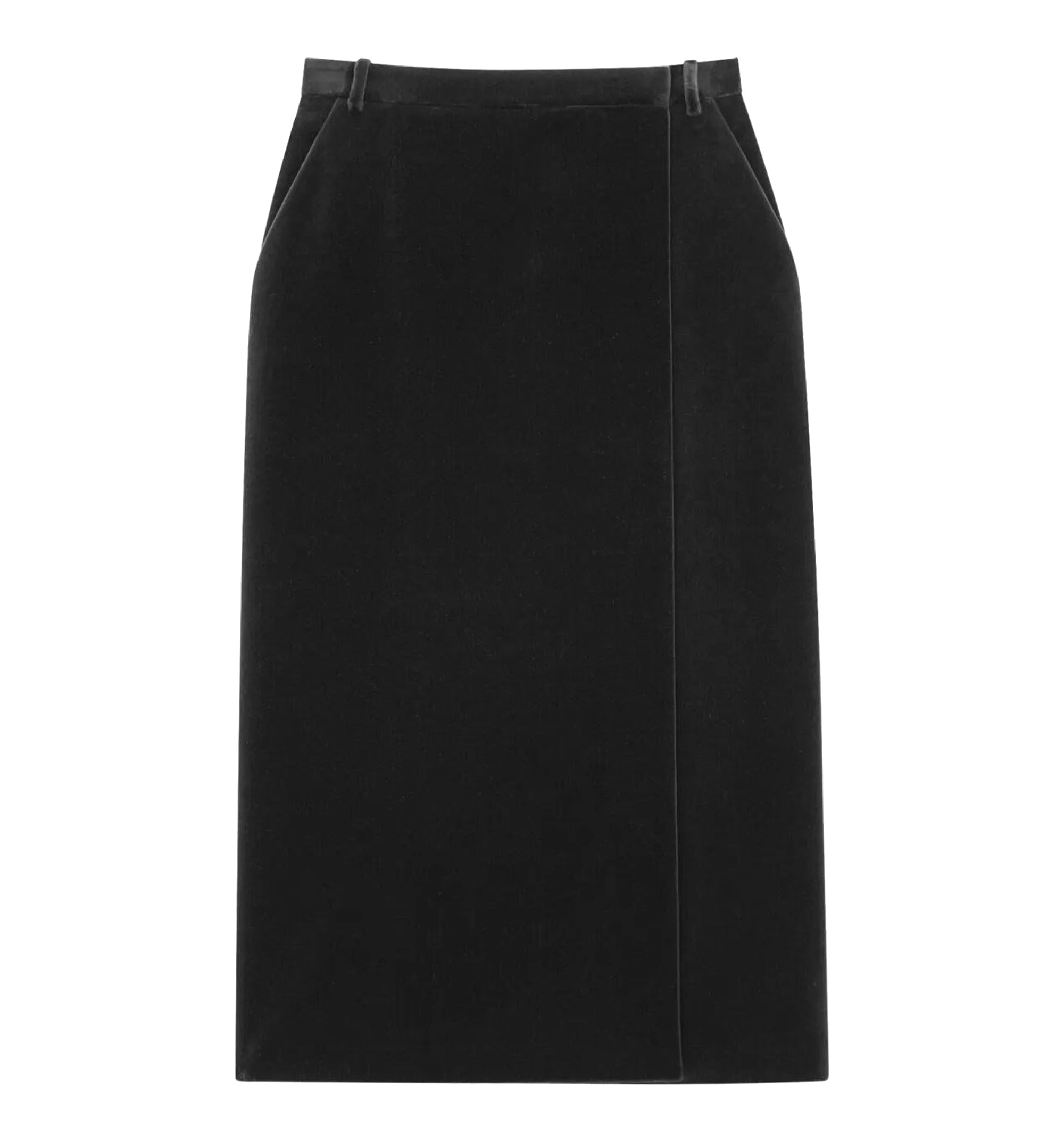 Midi Wrap Skirt in Cotton Velvet
