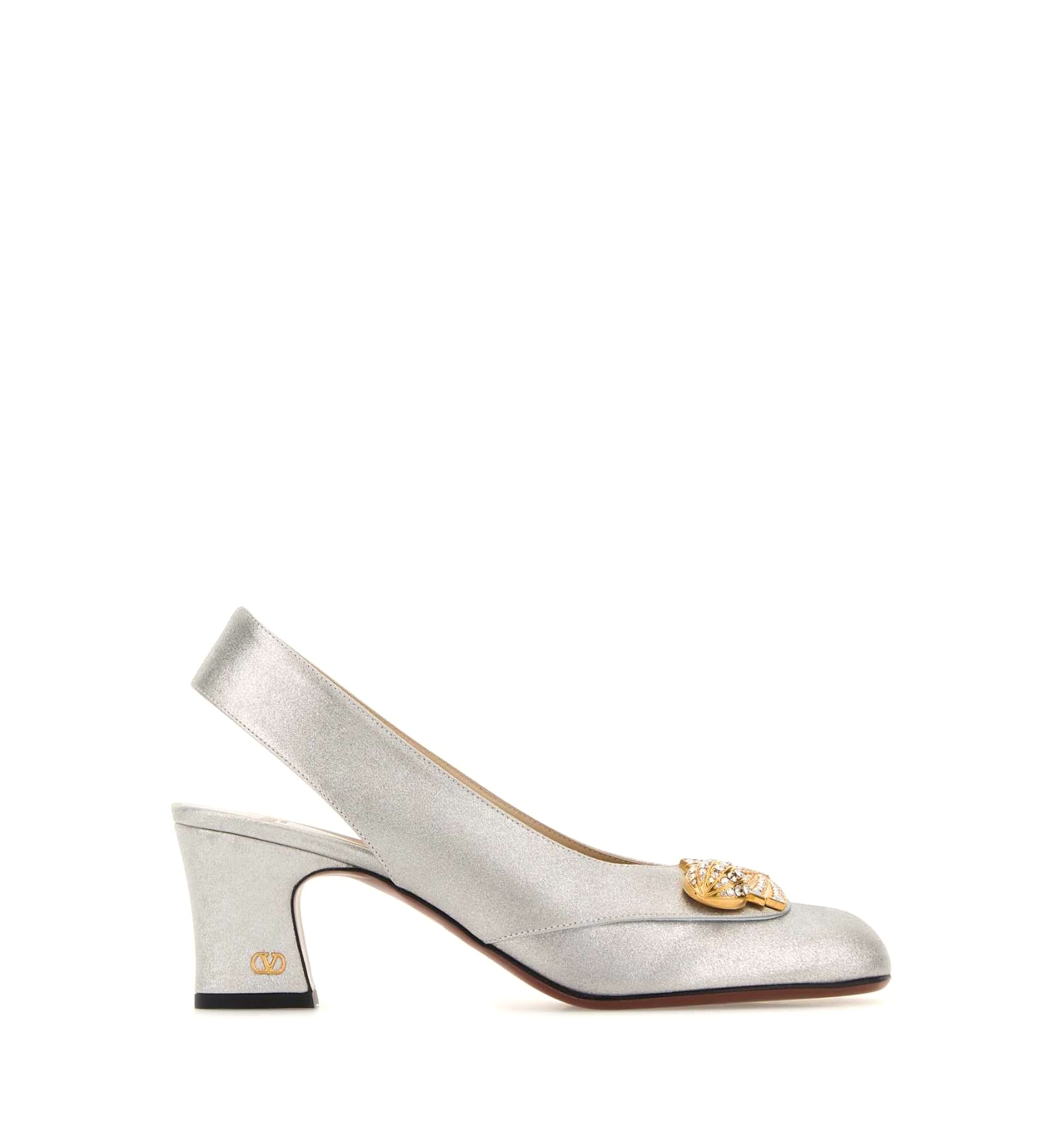 Adamntine Slingback Pumps In Glitter Fabric