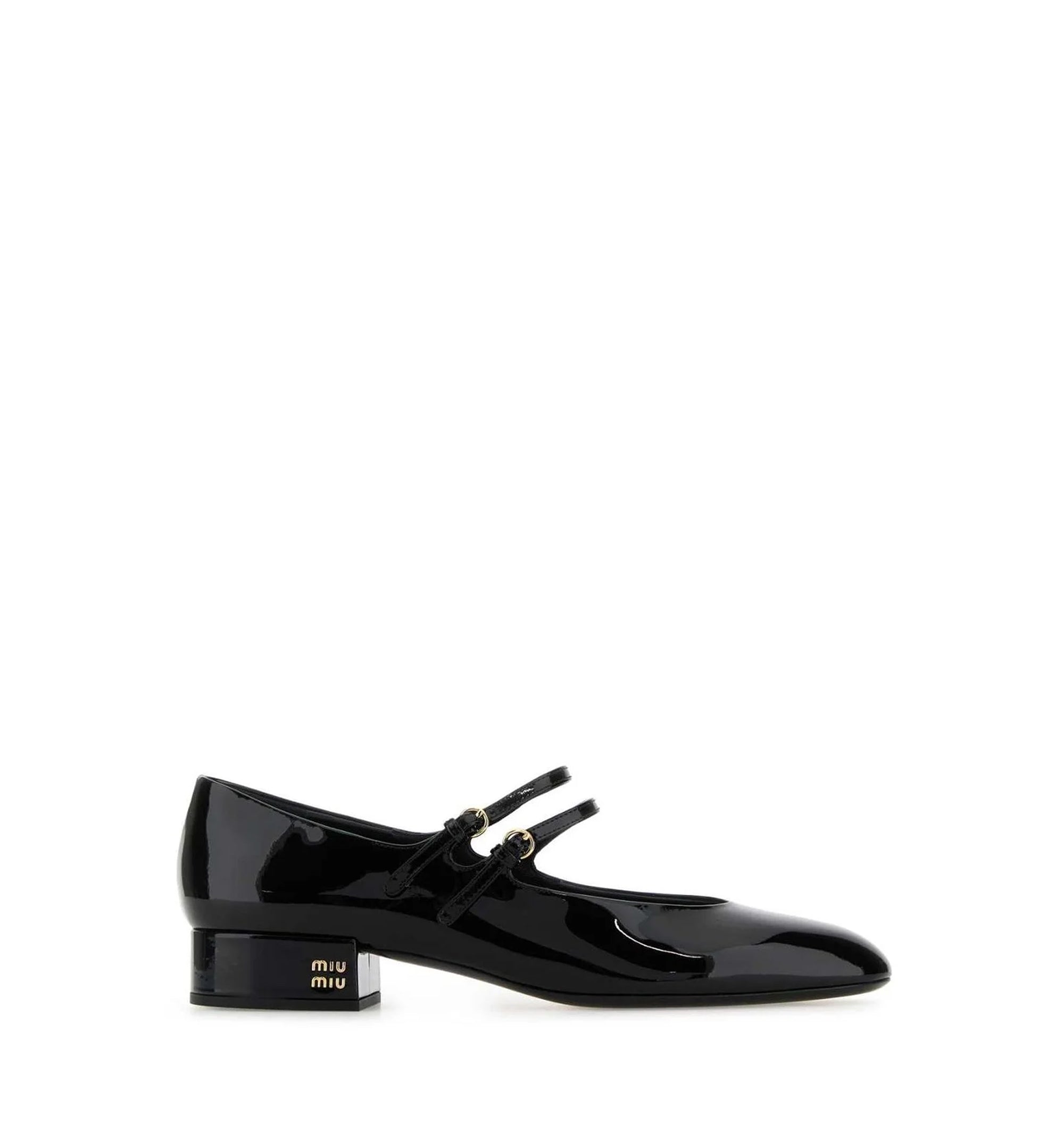 Patent Leather Slingback Pumps With Buckles