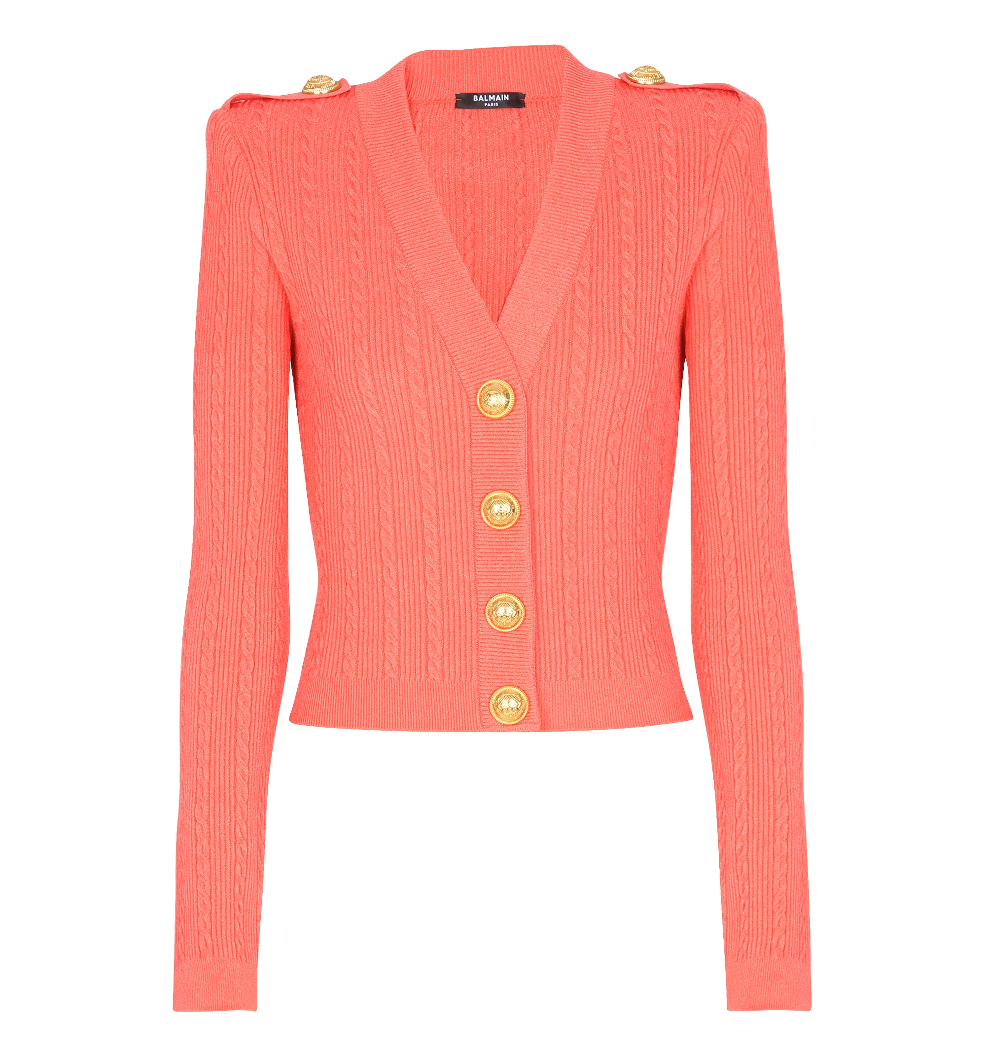 Long-Sleeved Cable-Knit Cardigan