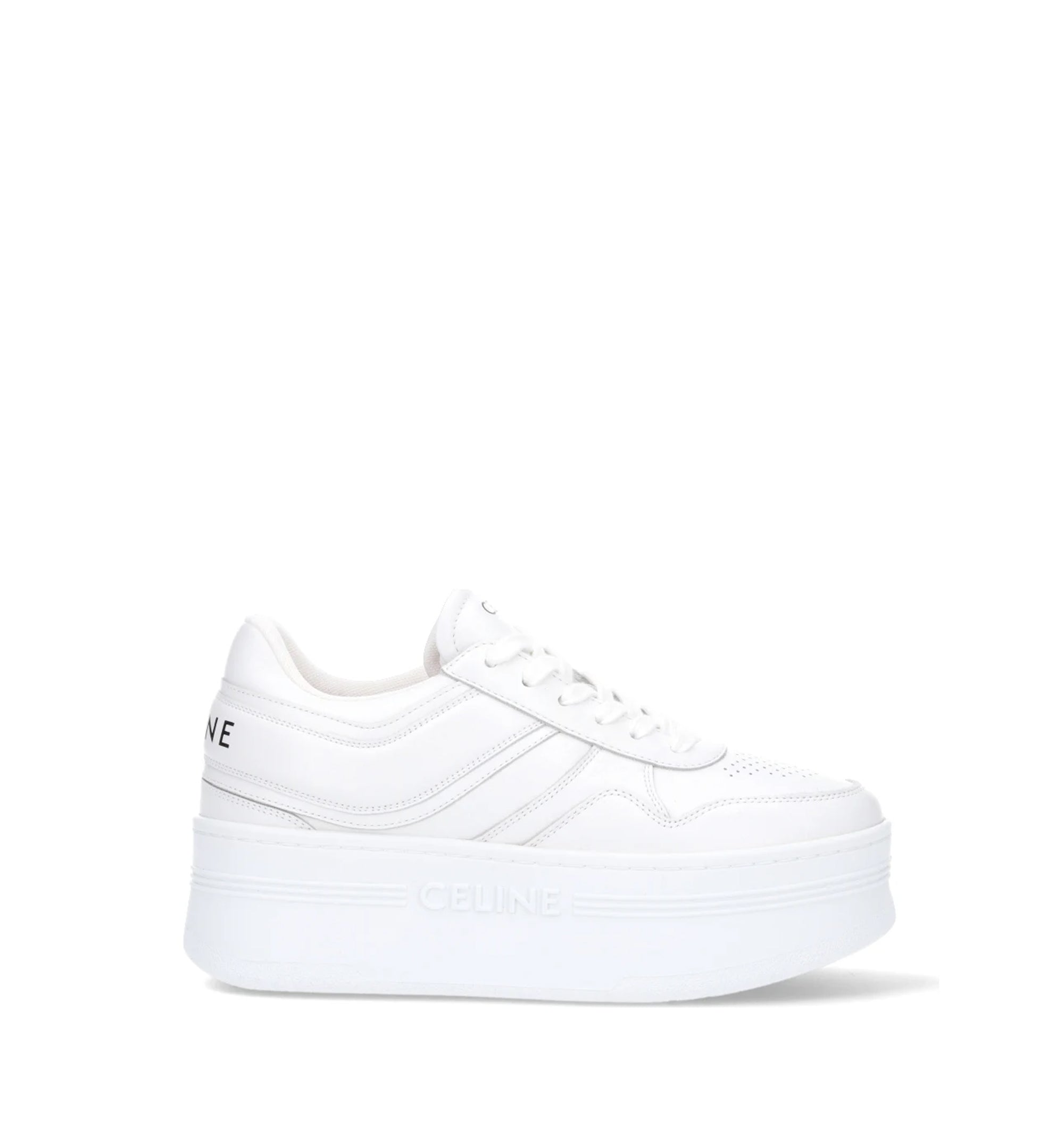 Block Sneakers with Wedge Outsole in Calfskin