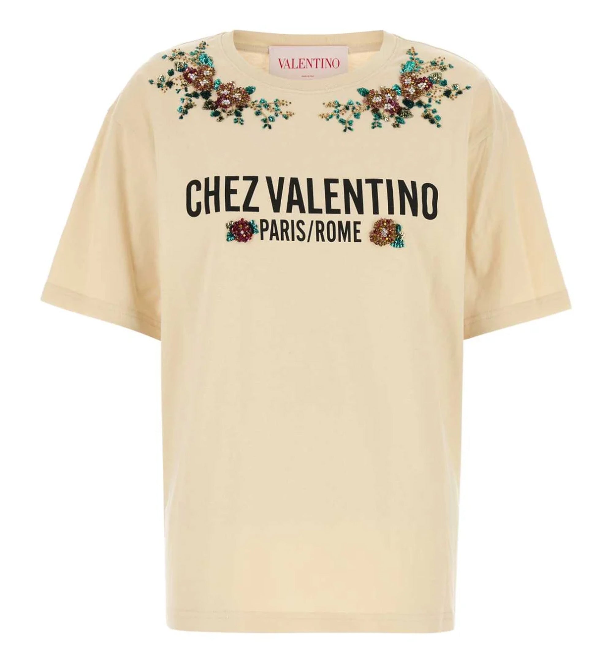 Floral Embroidered Crewneck T-Shirt