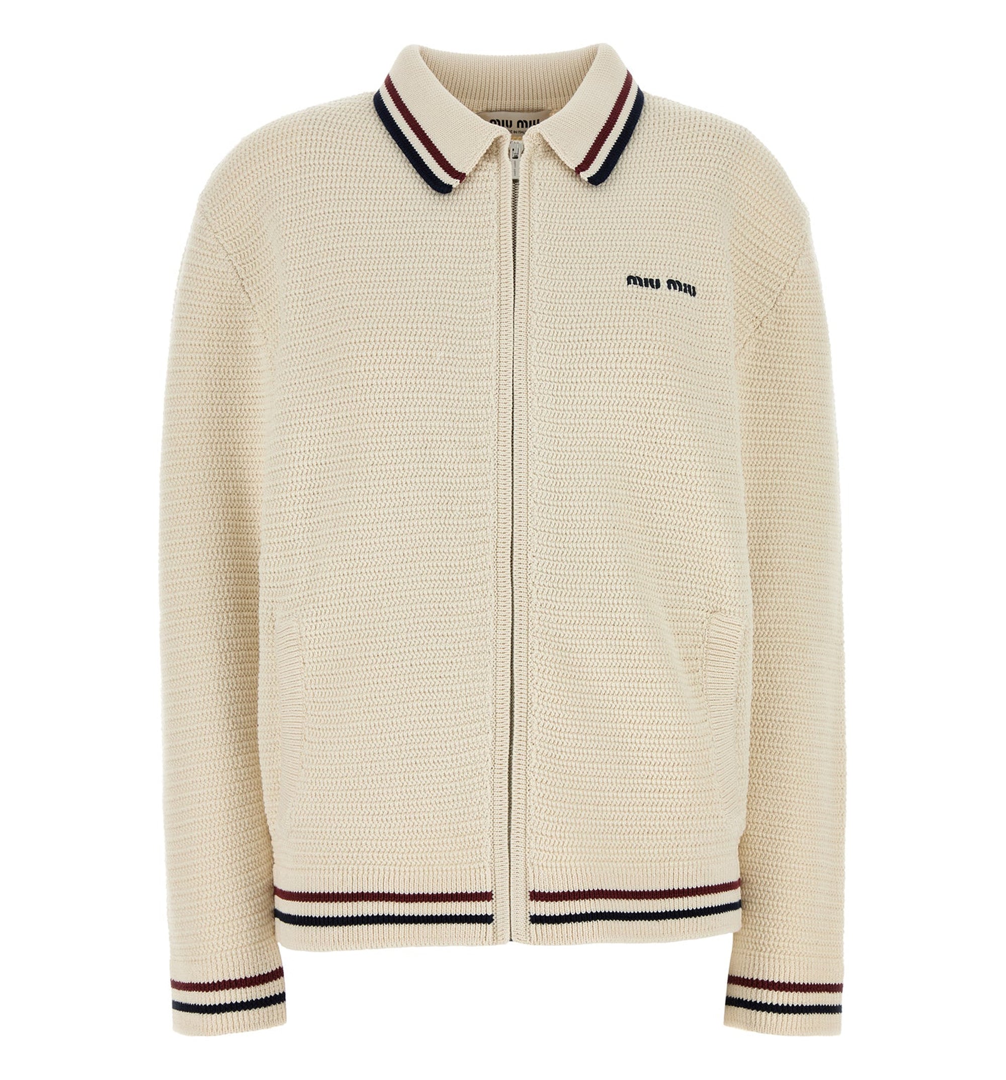 Cotton Knit Zipper Cardigan