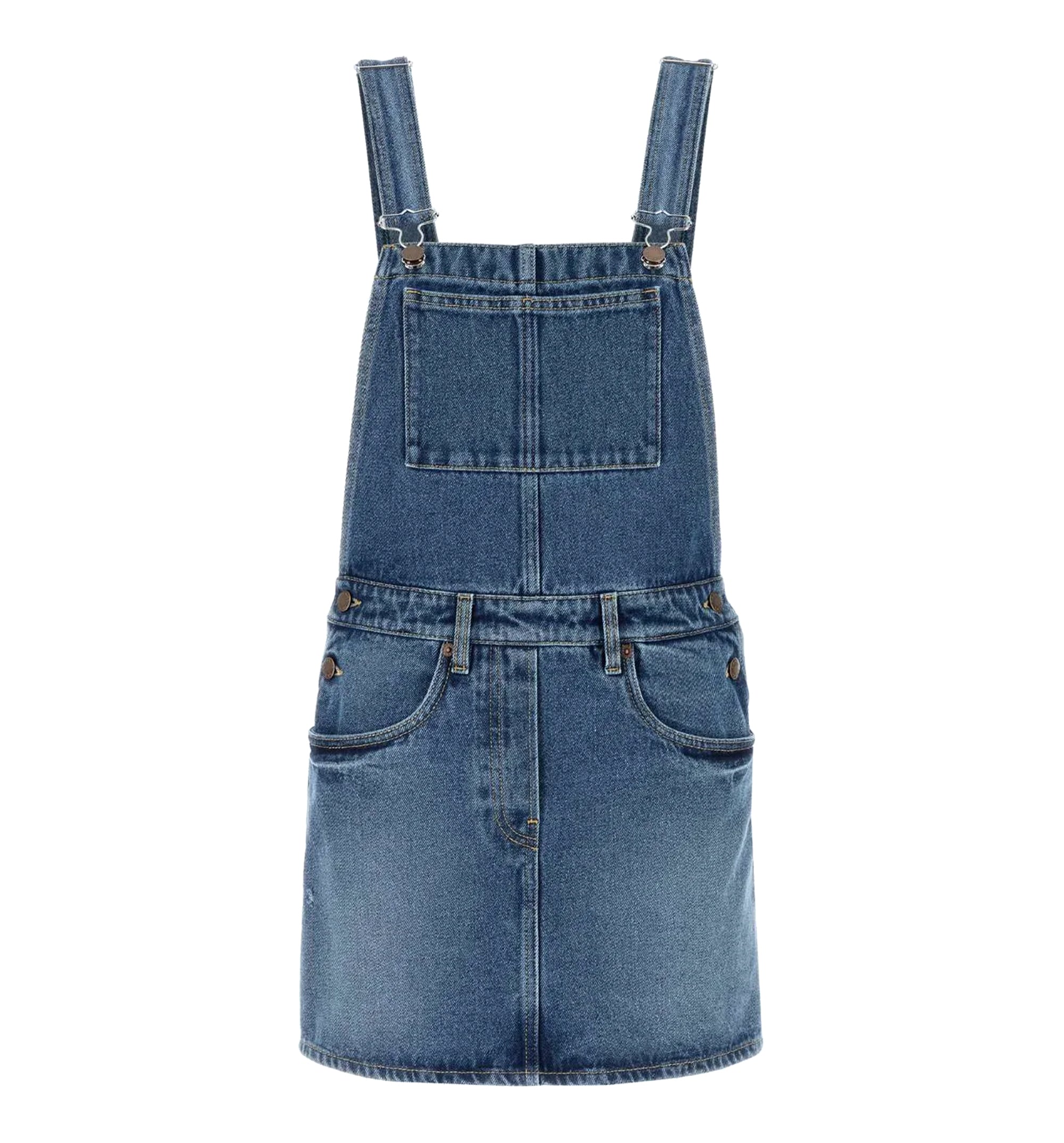 Denim Bib Overall Mini-dress