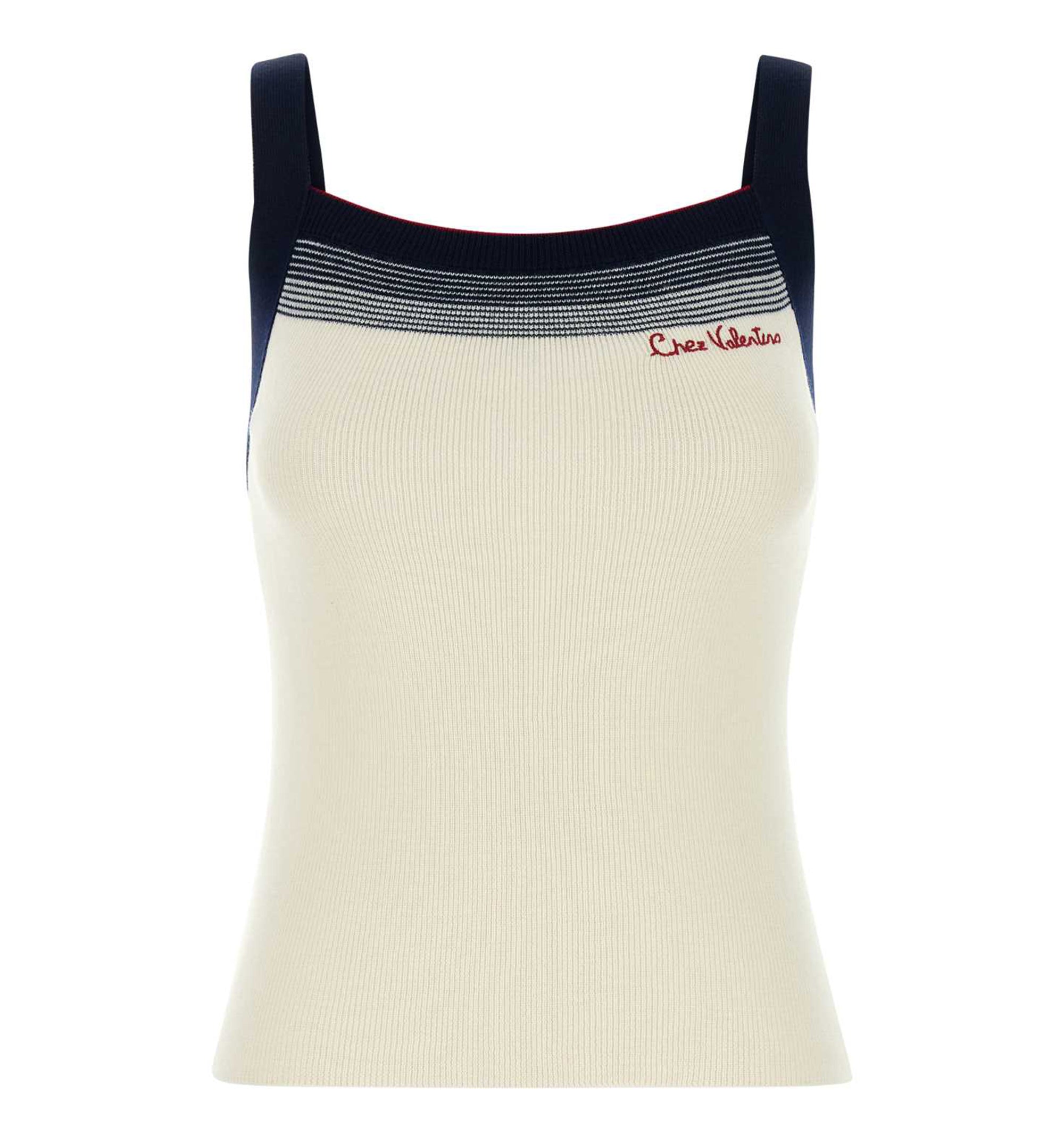 Top with Chez Valentino Embroidery in Wool