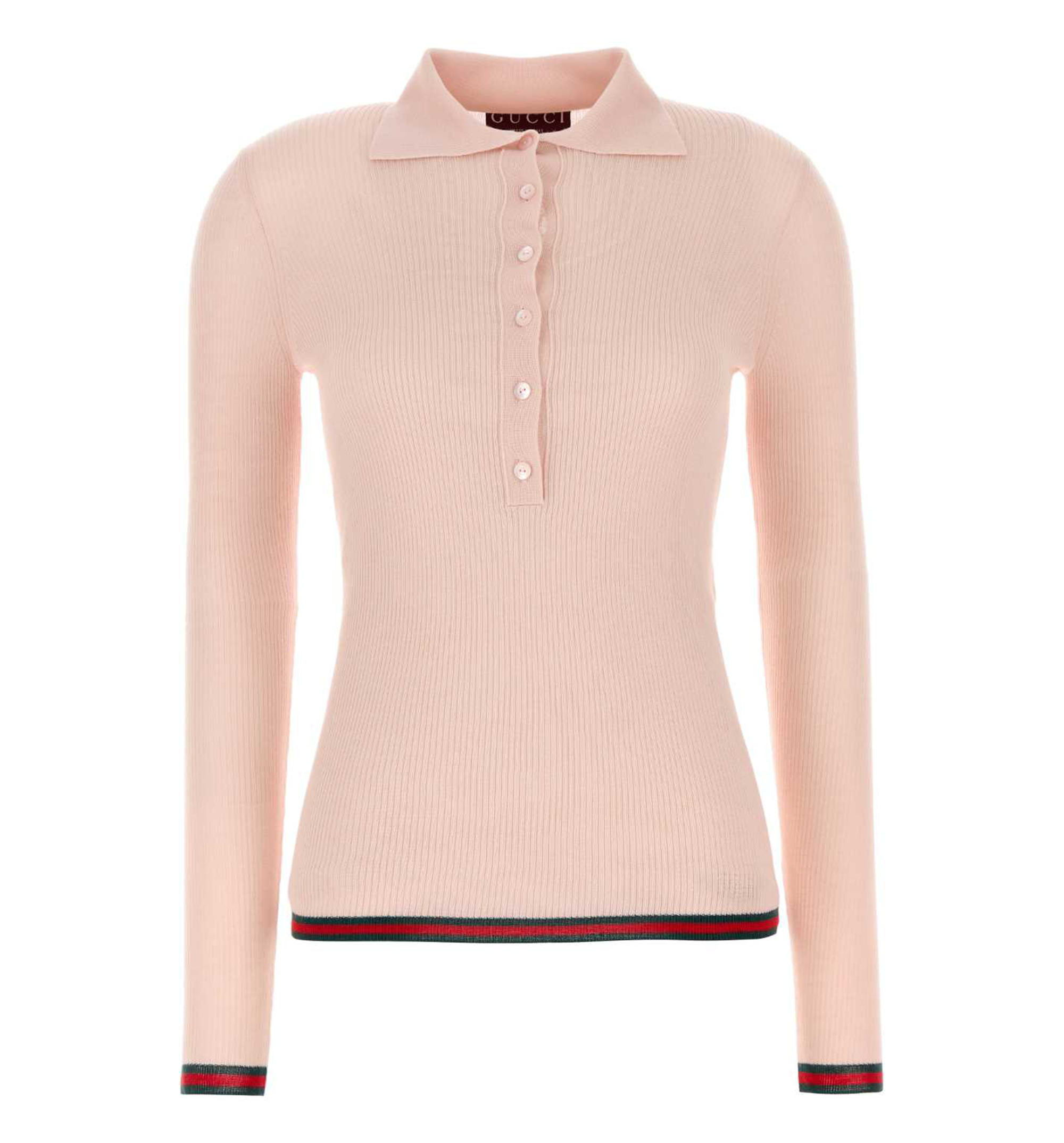 Cashmere and Silk Polo Top with Web