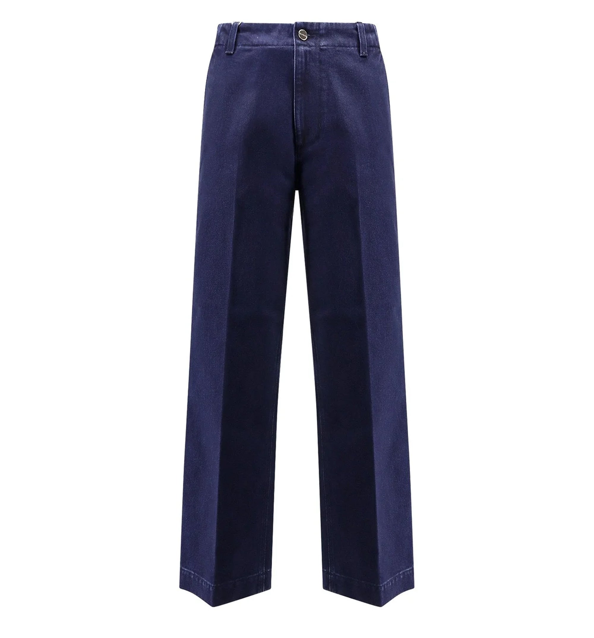 Washed Denim Pant With Embossed Label