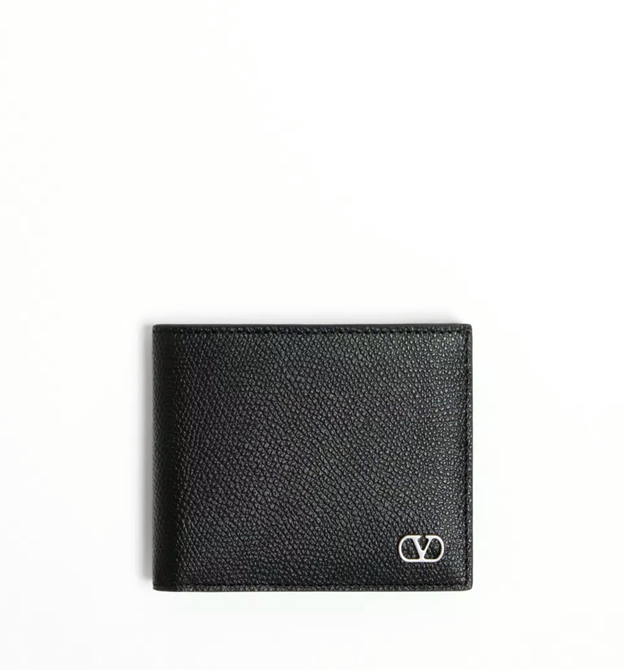 Valentino Garavani Vlogo Signature Grainy Calfskin Wallet