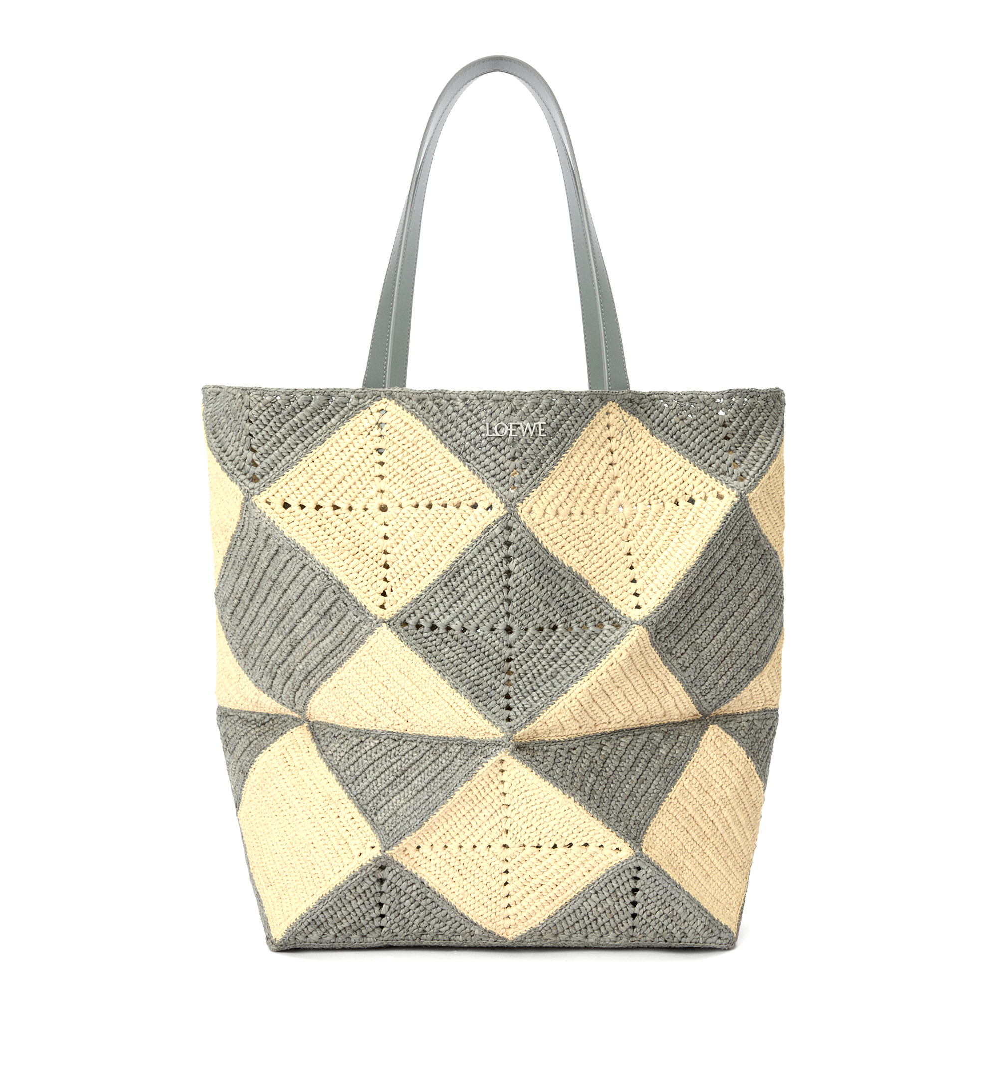XL Puzzle Fold Tote in Raffia