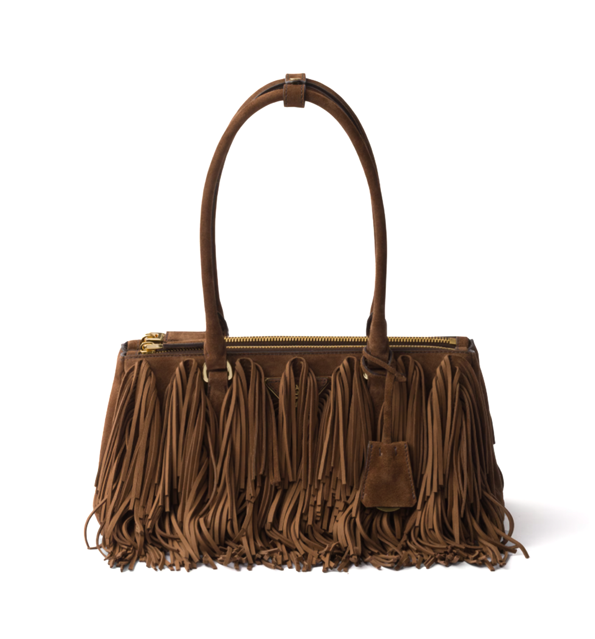 Prada Galleria Medium Suede Bag with Fringe