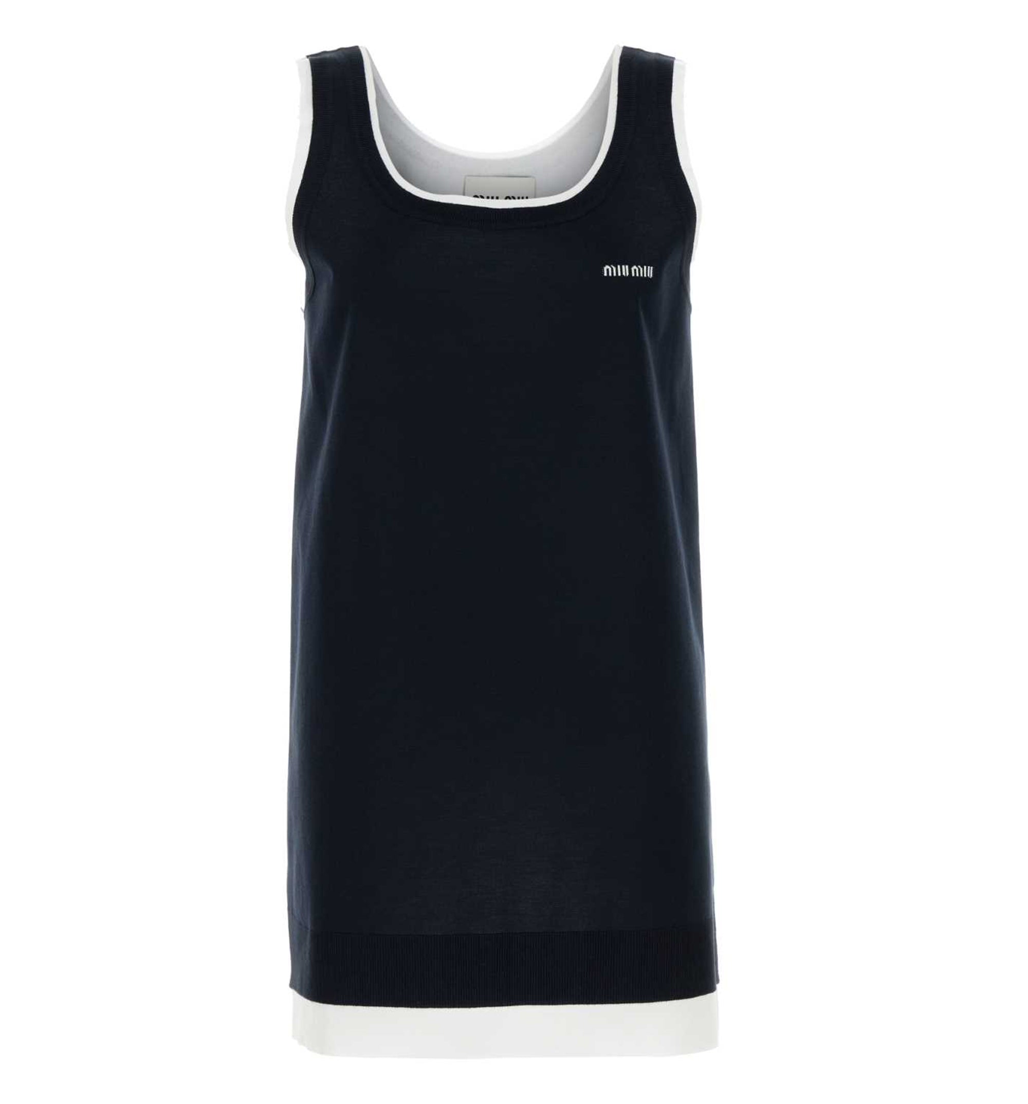 Knit and Poplin Mini-Dress