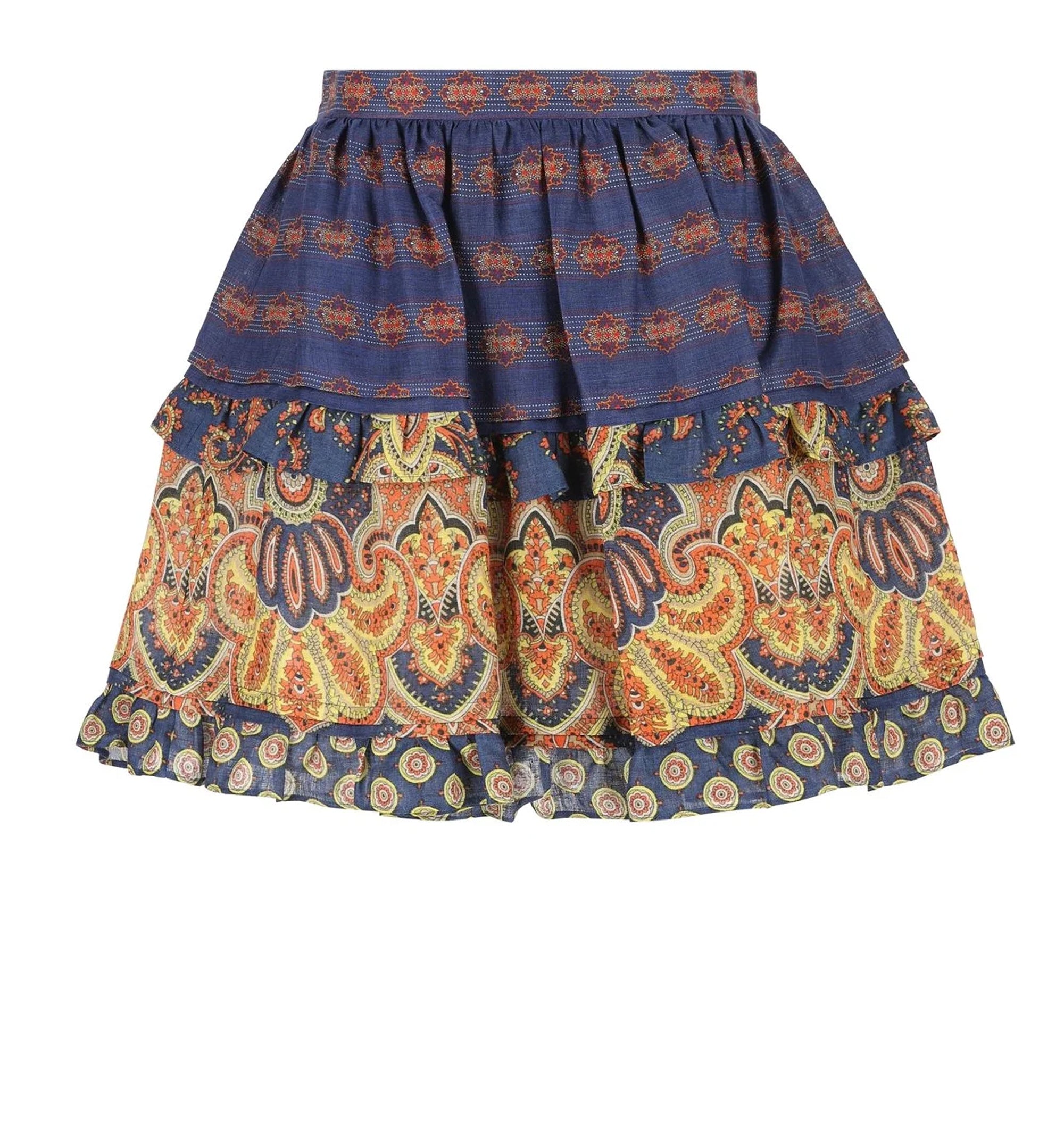All-Over Patterned Flared Skirt