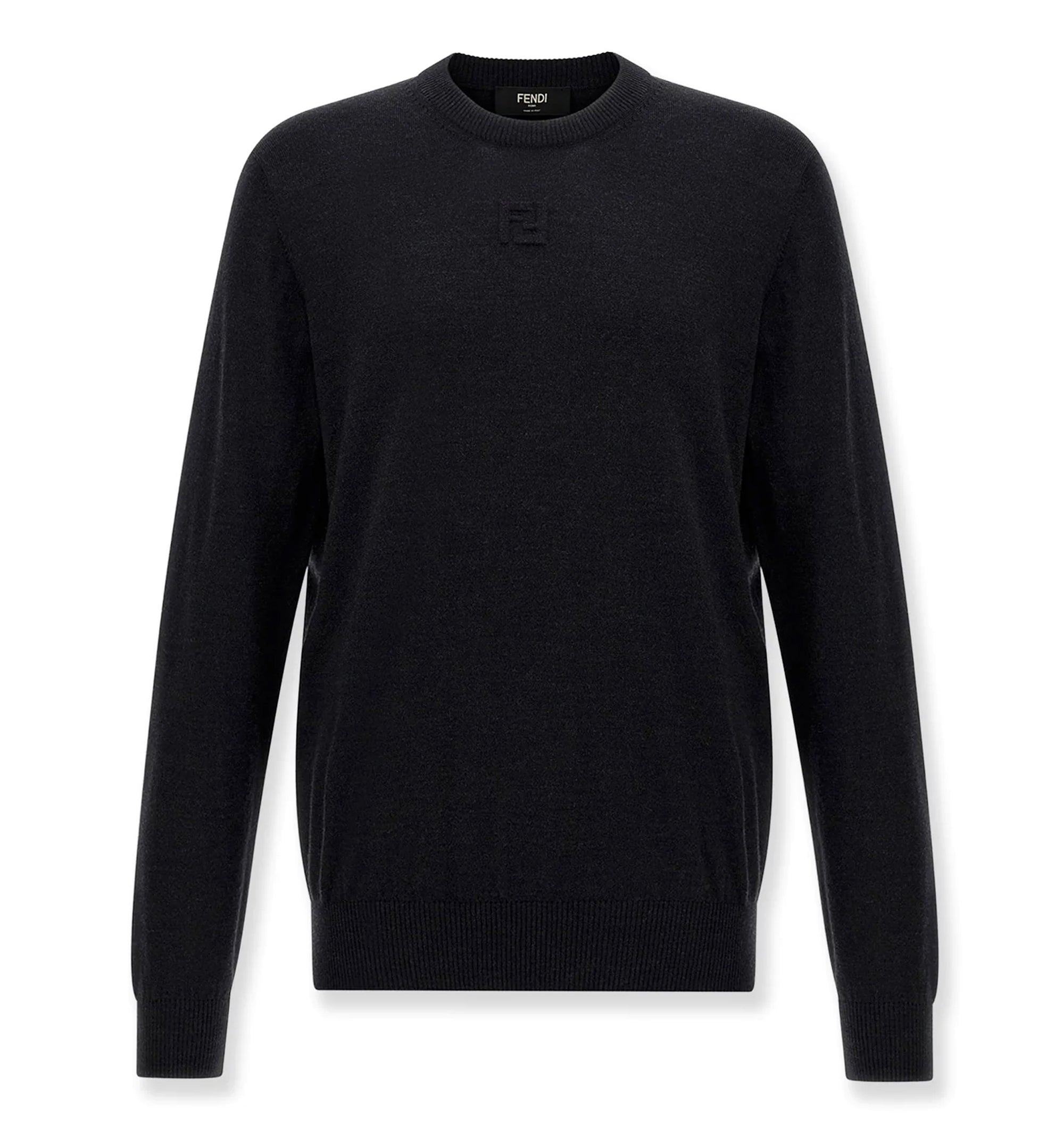 Wool Sweater with Embossed FF Detail