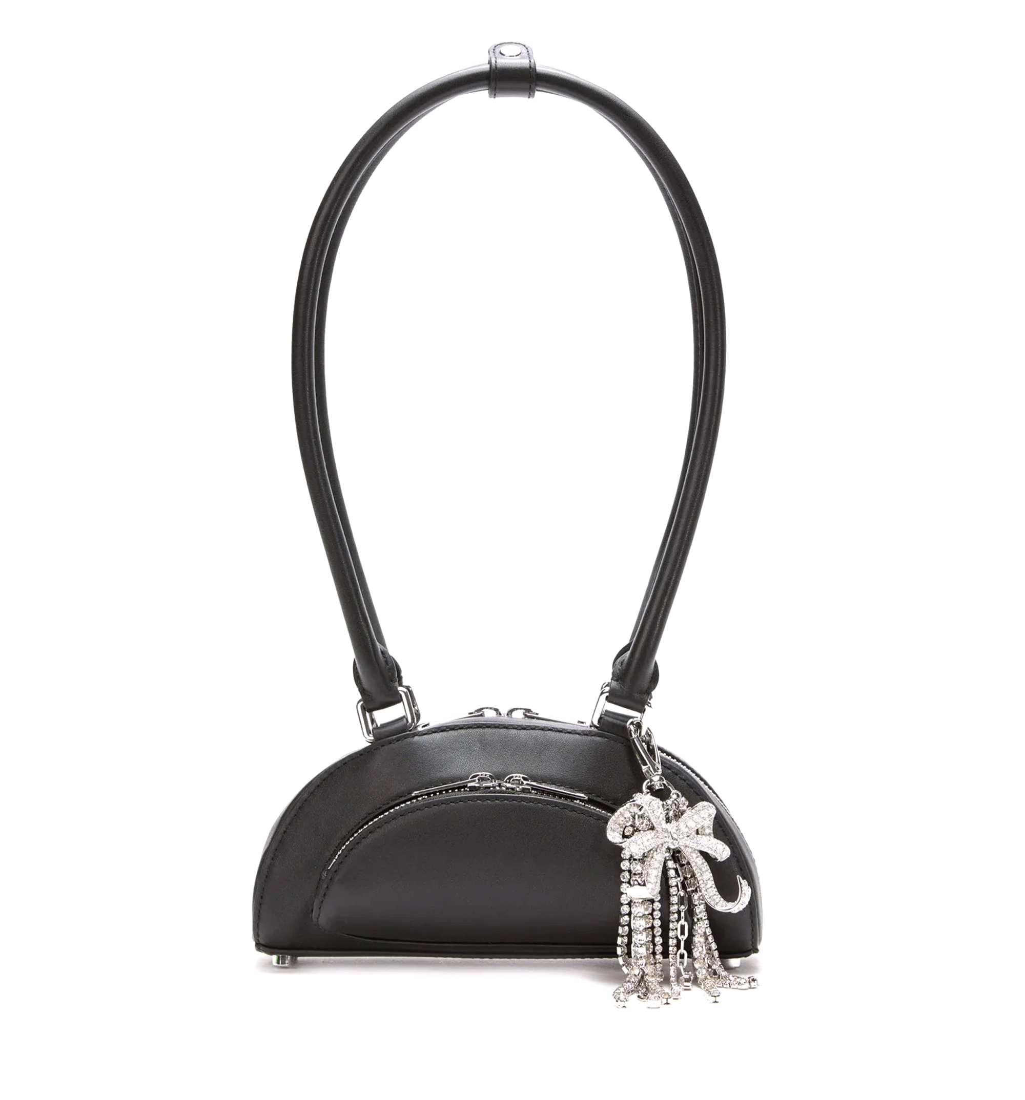 Mini Shoulder Bag with Crystal Bow Charm