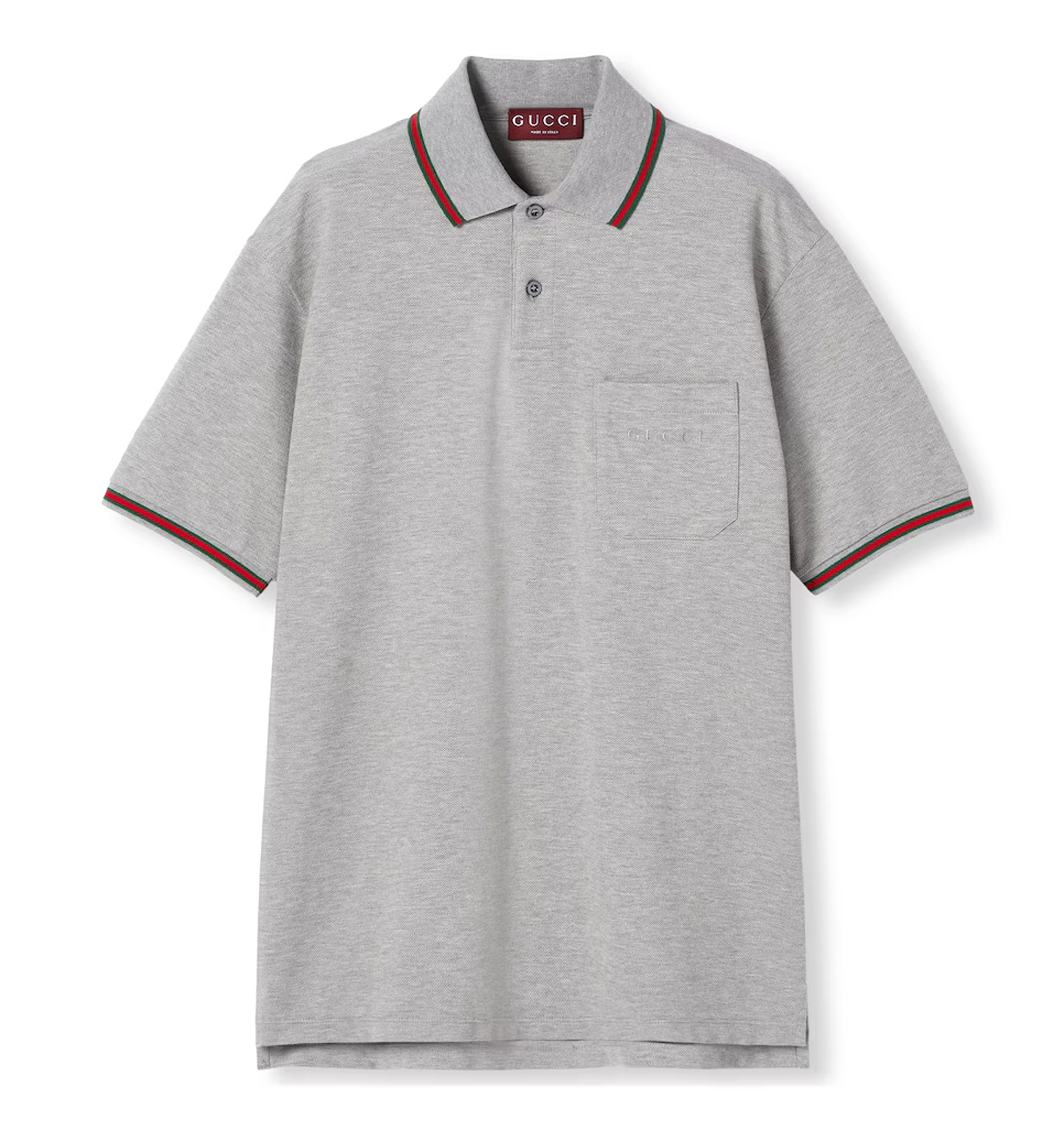 Cotton Piquet Polo Shirt - Light Grey